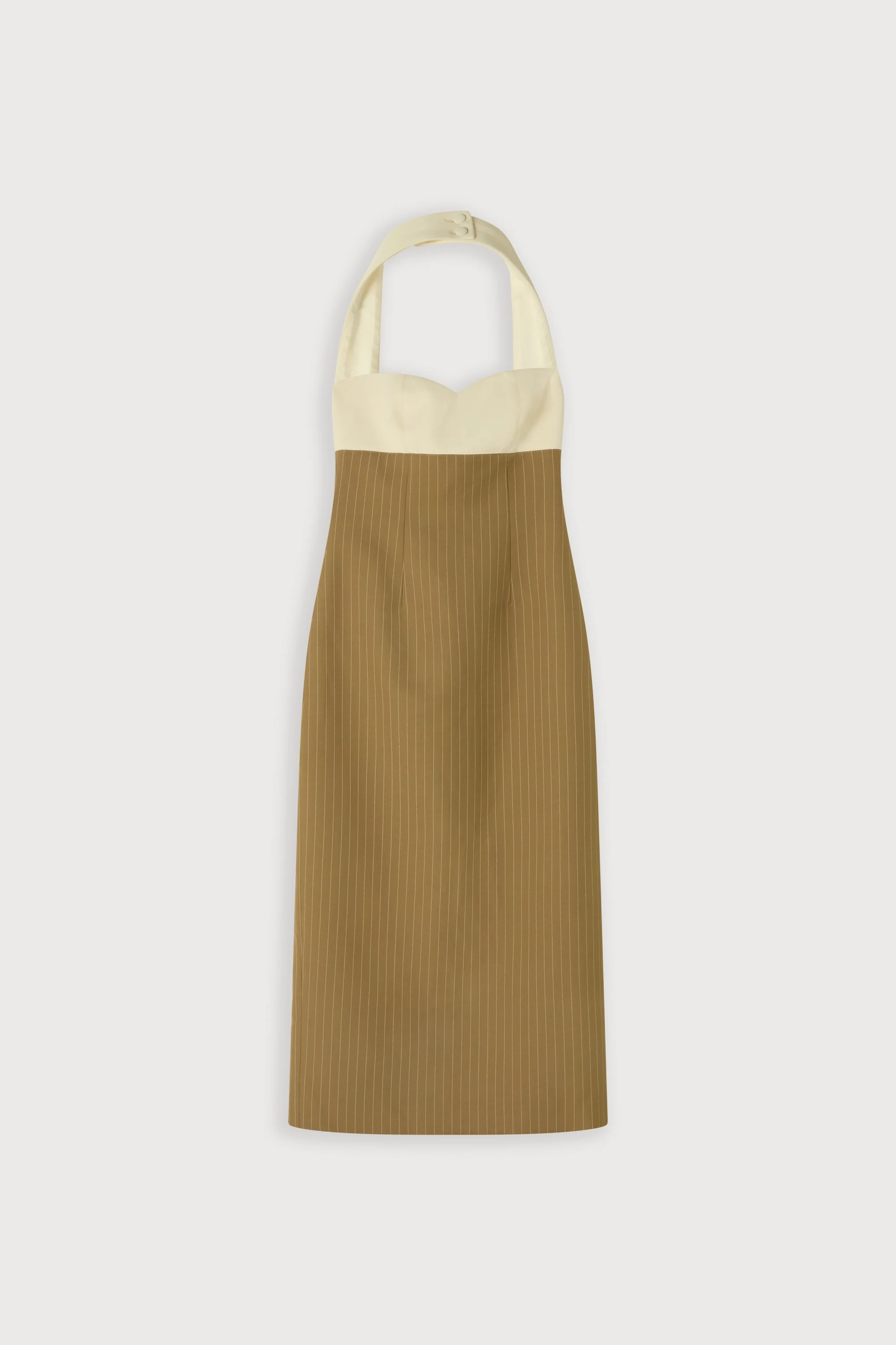 Cotton Mix Pinstripe Midi Dress