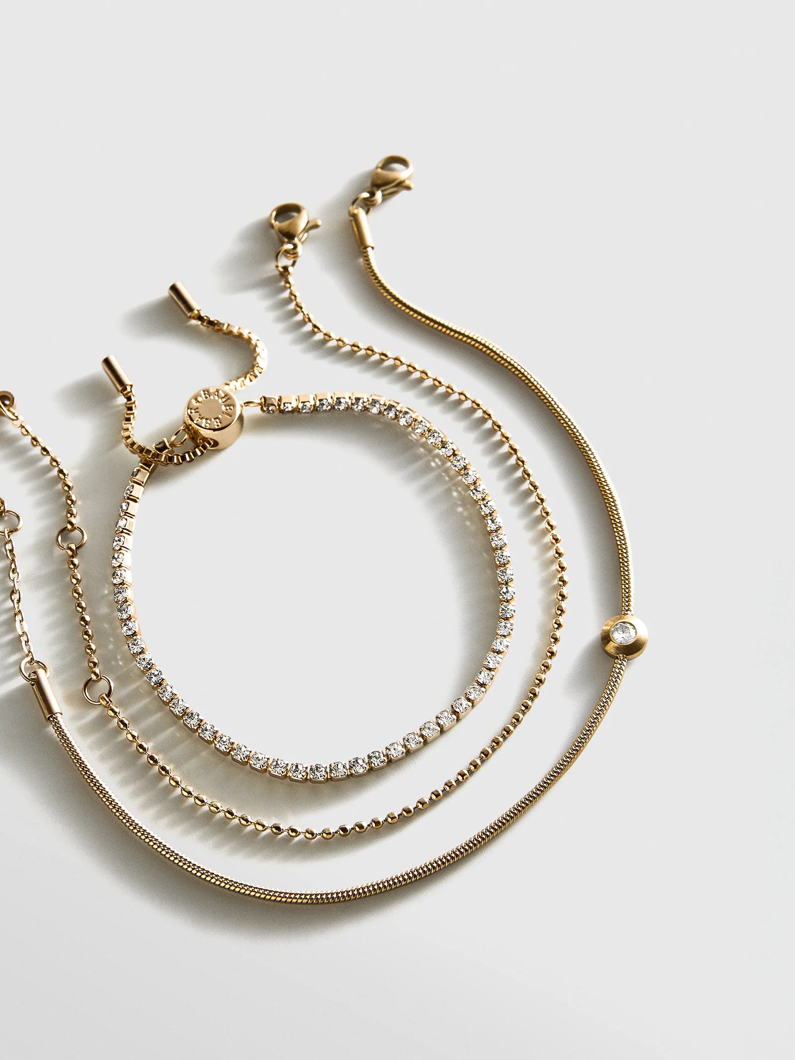 Catherine Waterproof Bracelet Set - Gold/Pavé