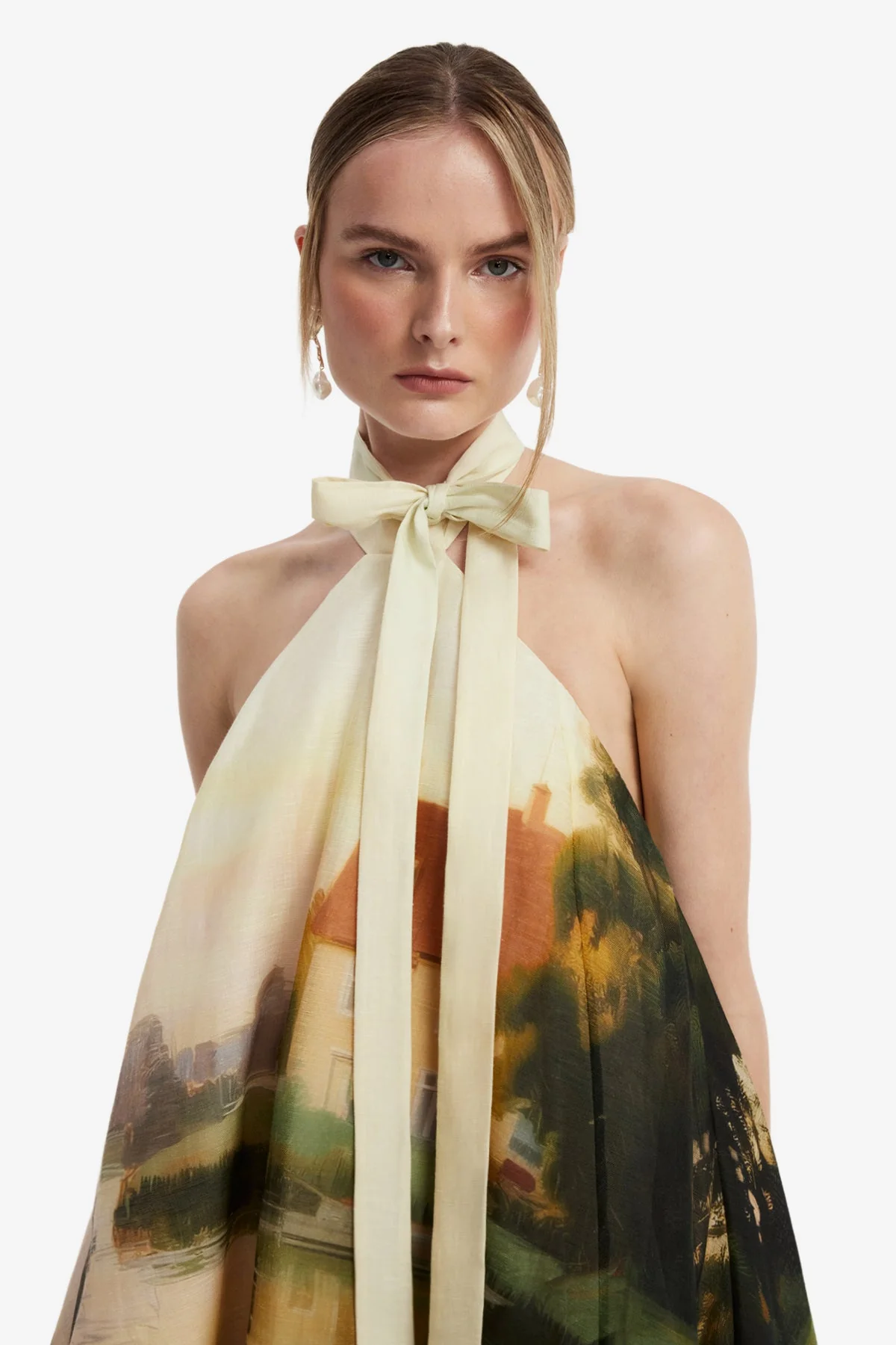 Eloise Halterneck Mini Dress - Serene Print