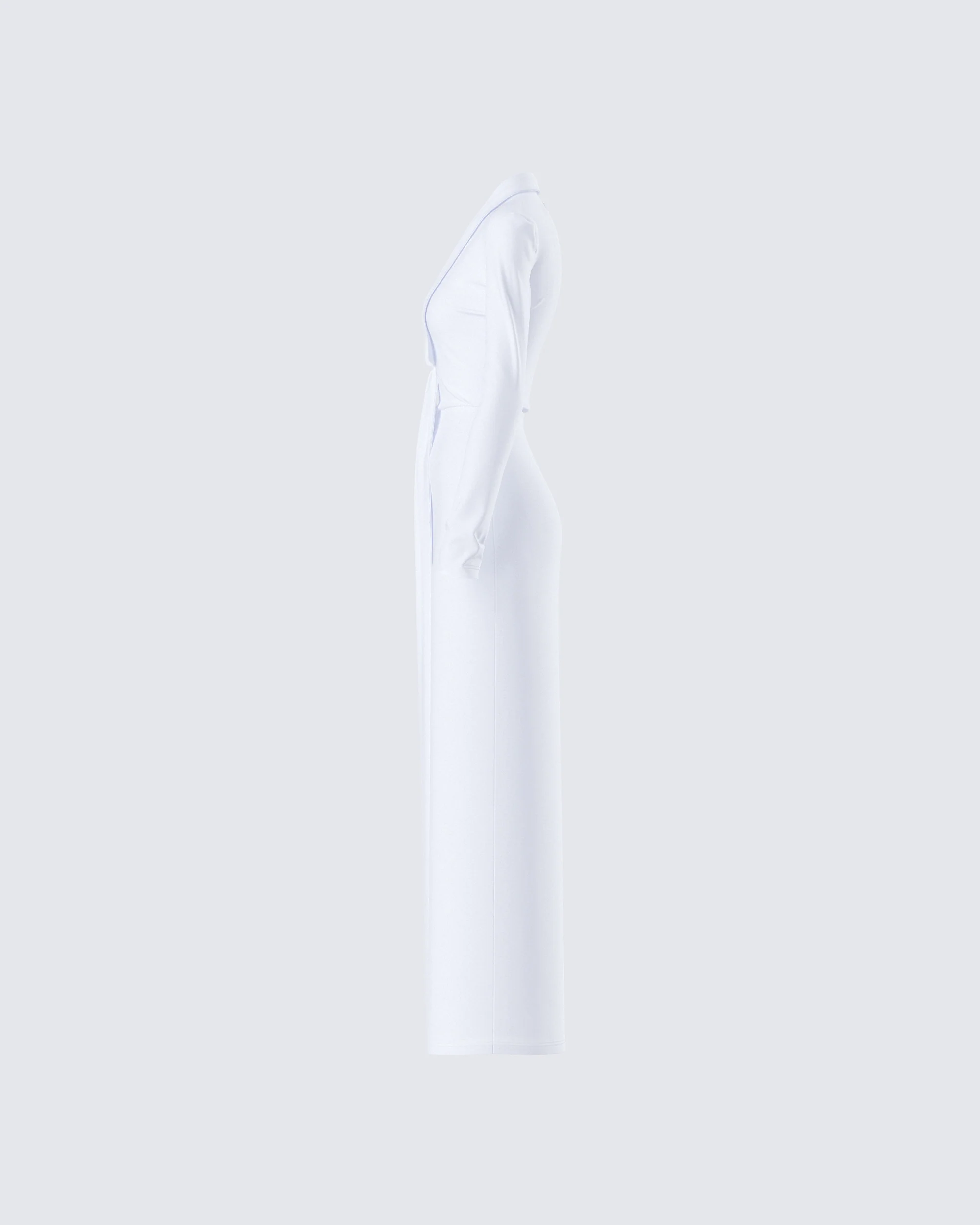 Zaida White Plunge Maxi Dress