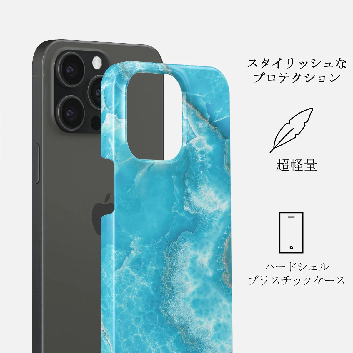 Ocean Waves - Blue iPhone 15 Pro ケース