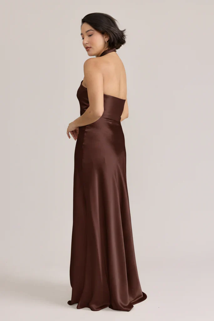 Ellapink Satin Dress | Ready To Ship | Mahogany