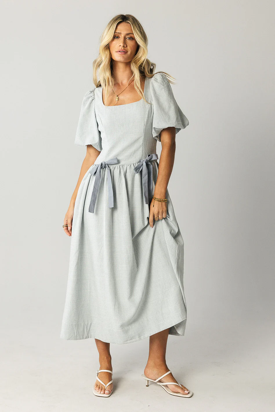 Elyse Gingham Maxi Dress