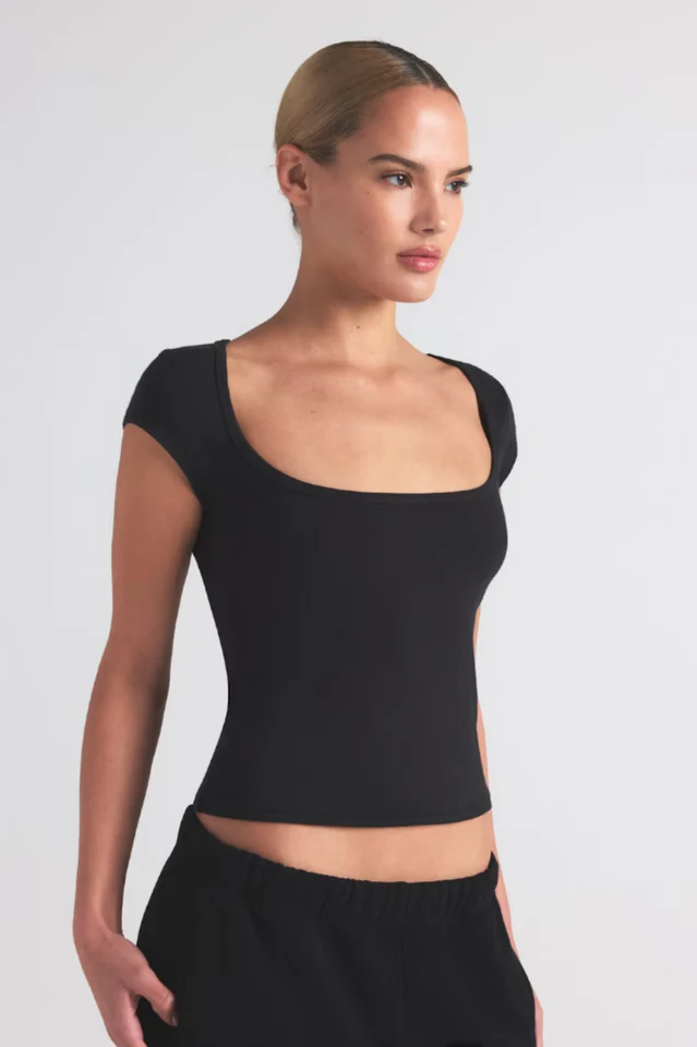 SKIMS Cotton Jersey Scoop Neck T-Shirt