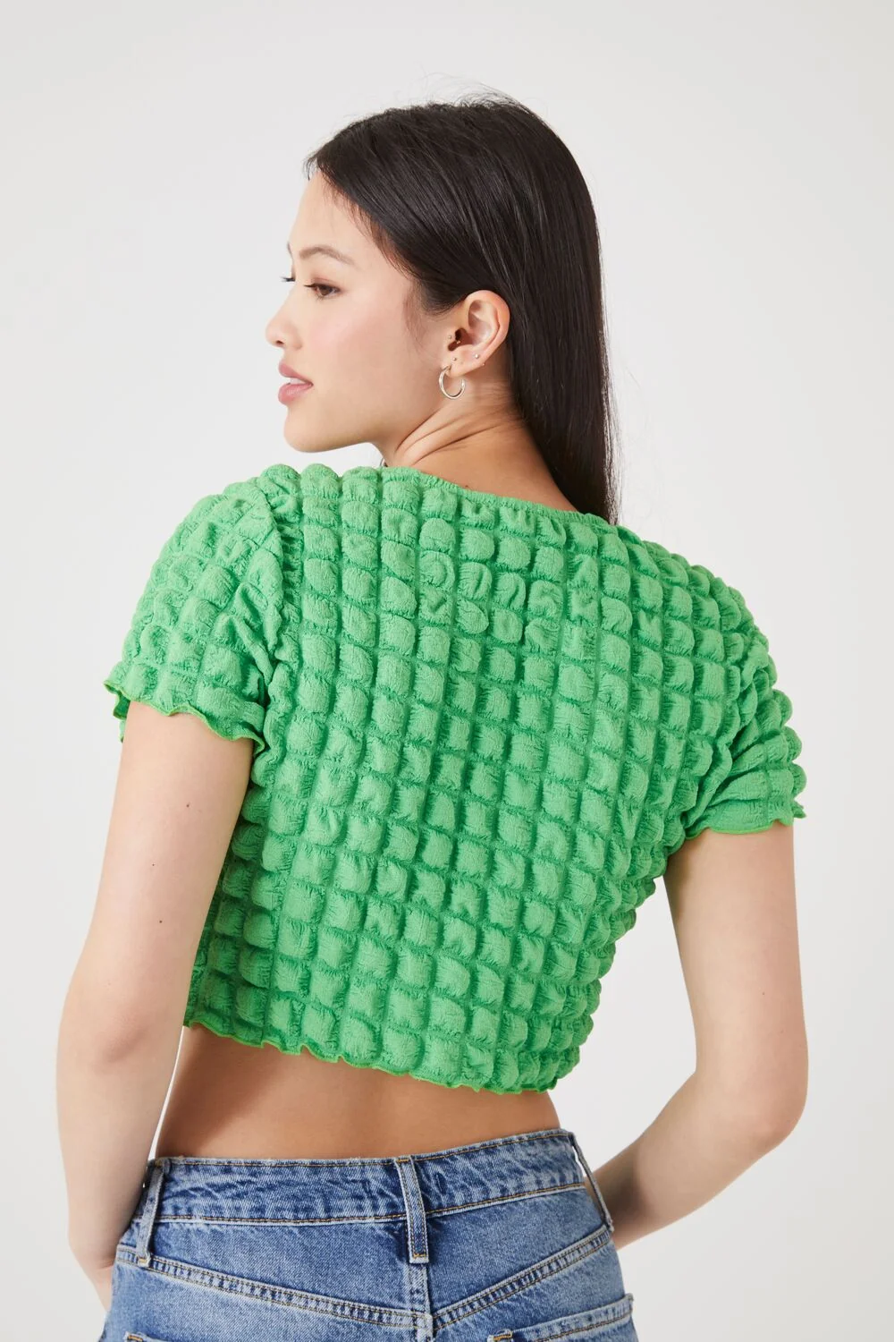 Textured Cutout Crop Top