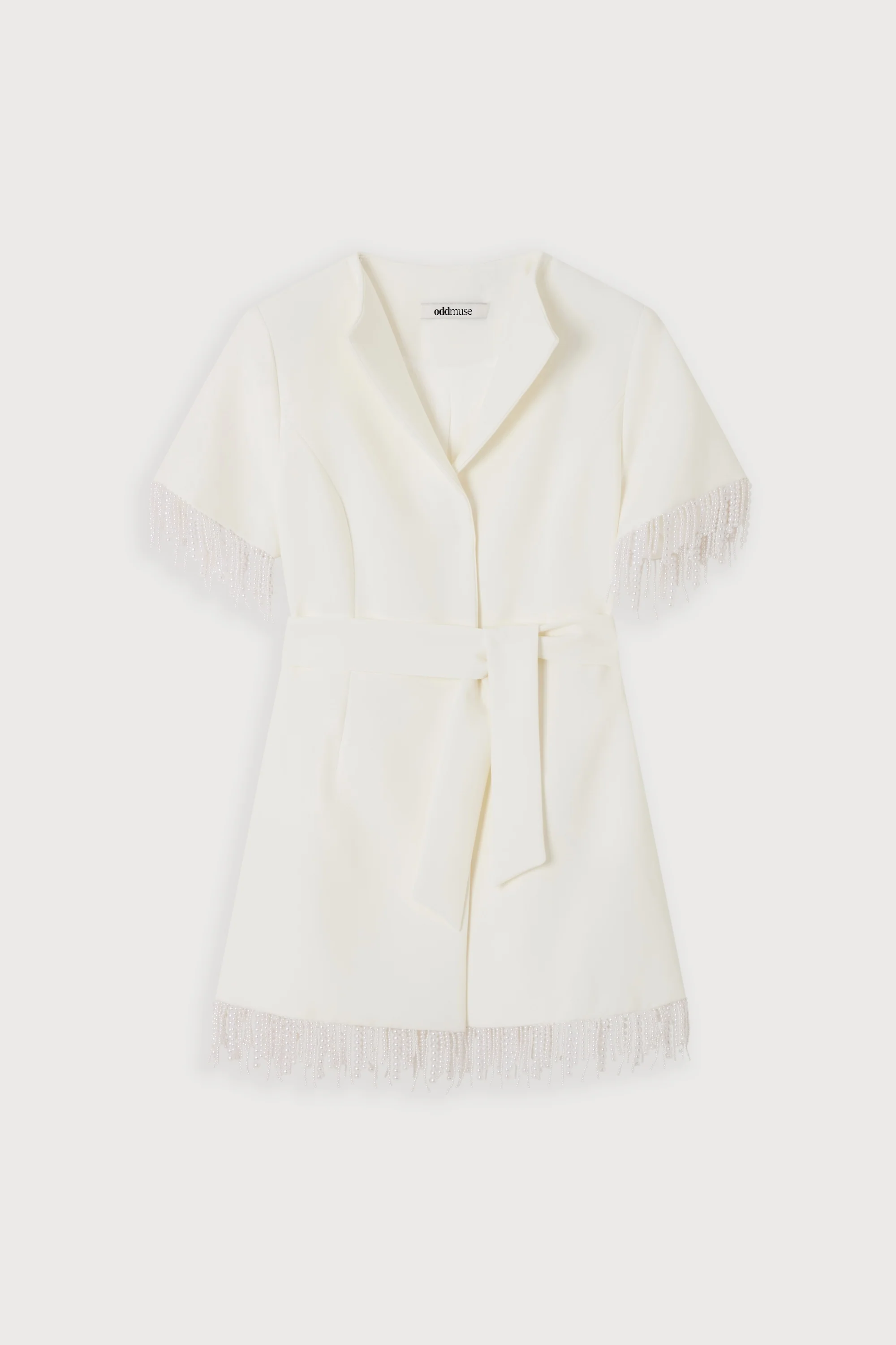 Pearl Trim Wrap Dress