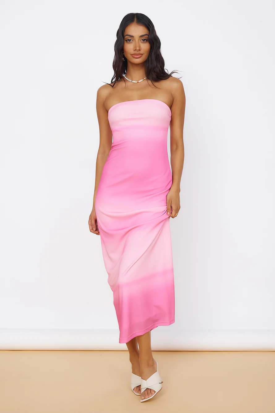Infinite Light Midi Dress Pink