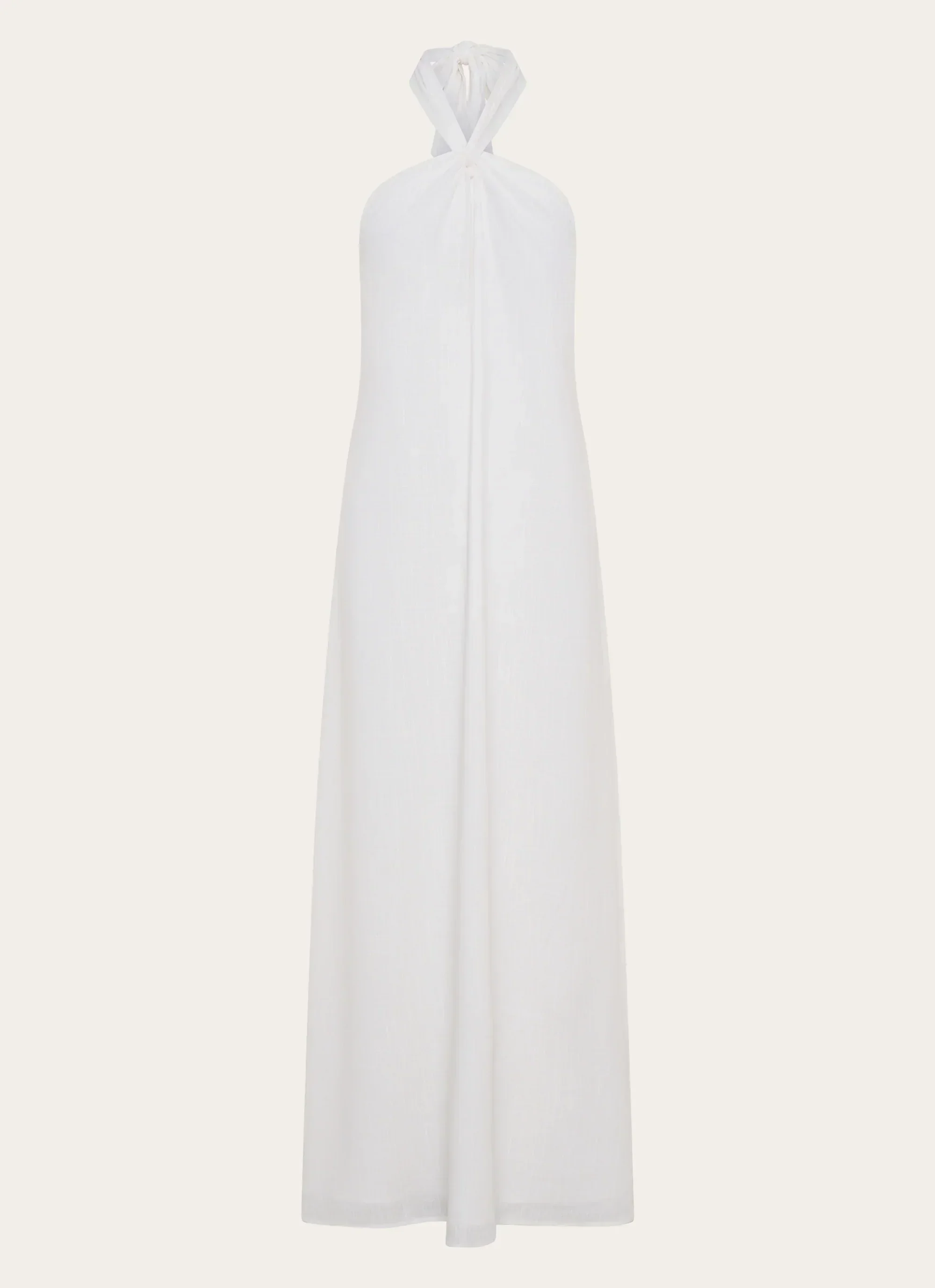 Golden Child Linen Maxi Dress - White - luluinthesky