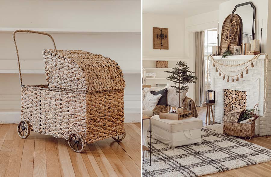 Rattan Stroller Basket