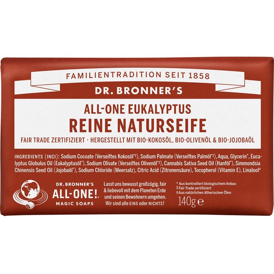 Dr. Bronner's Mydła w kostce Czyste naturalne mydło eukaliptusowe All-One