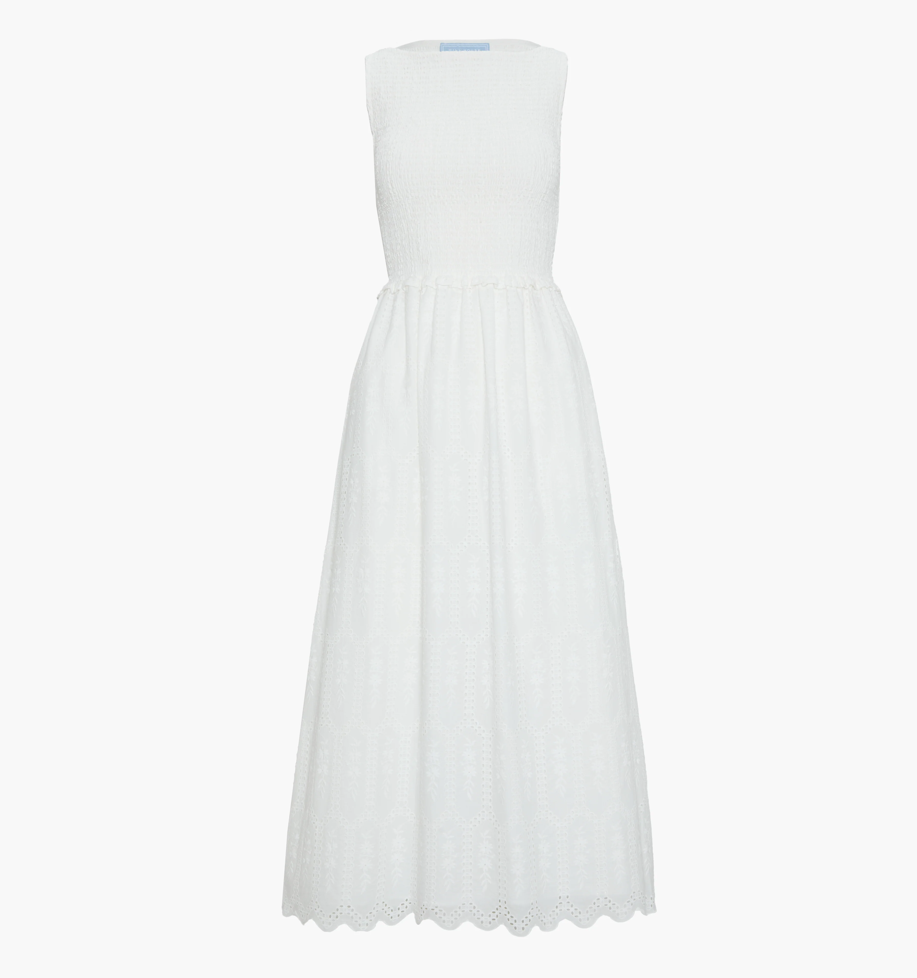 The Christina Nap Dress - White Trellis Broderie