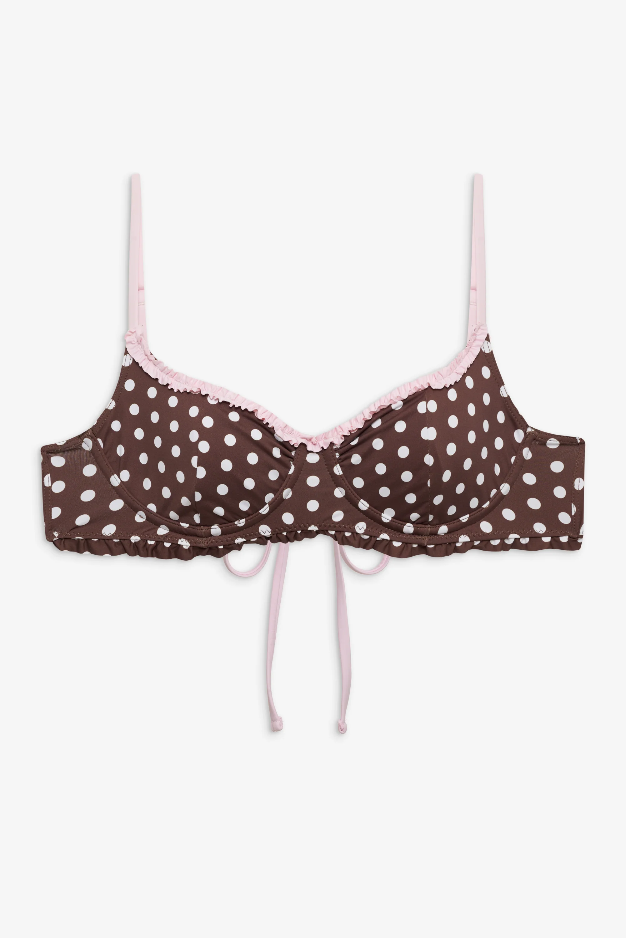 Lillie Underwire Bikini Top - Cocoa Dot - luluinthesky