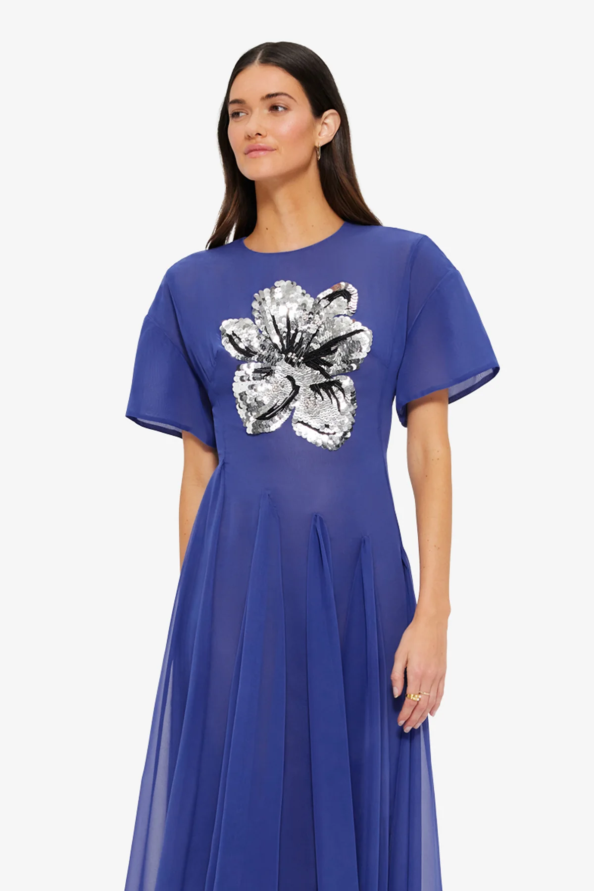 Desiree Embellished Midi Dress - Sapphire