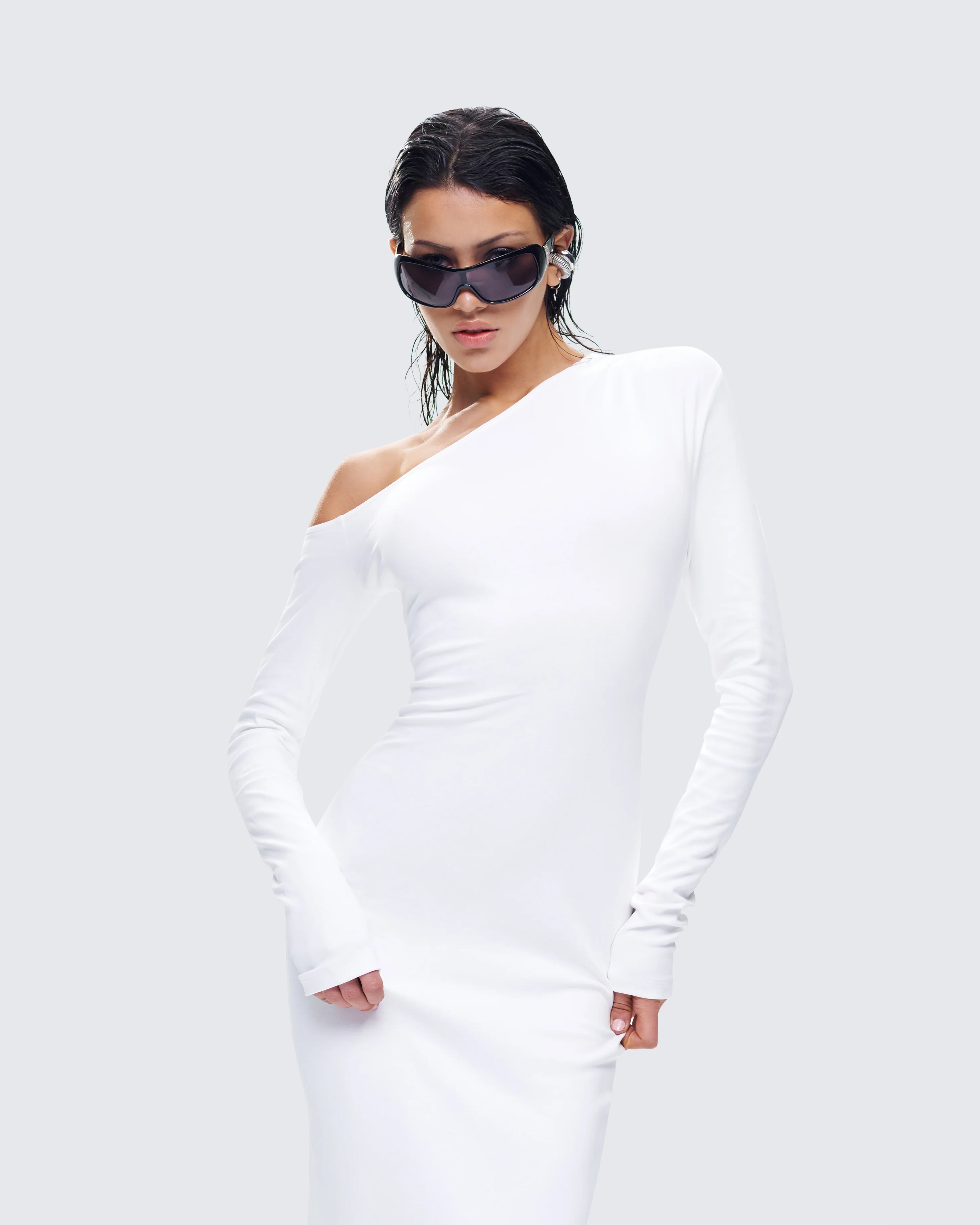 Kiandra White Off Shoulder Maxi Dress