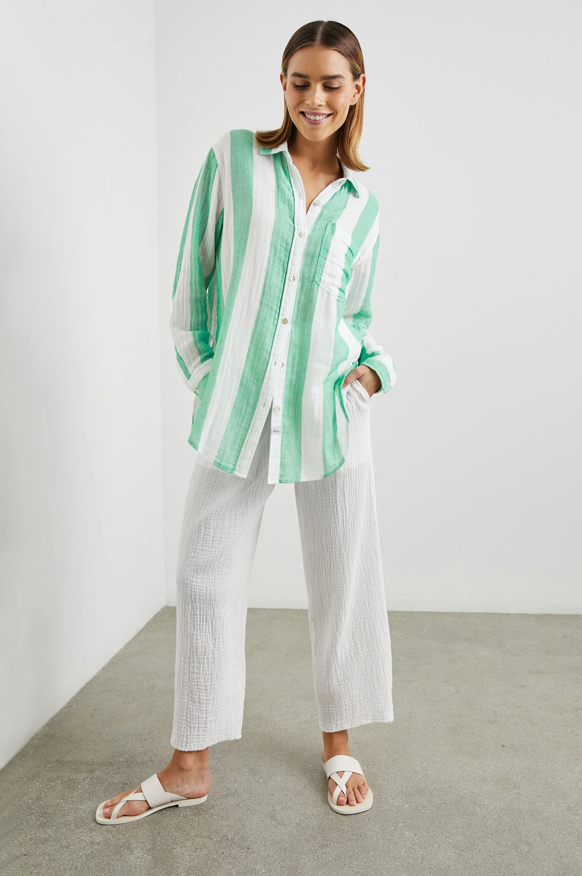 Jaylin Shirt - Jade Stripe