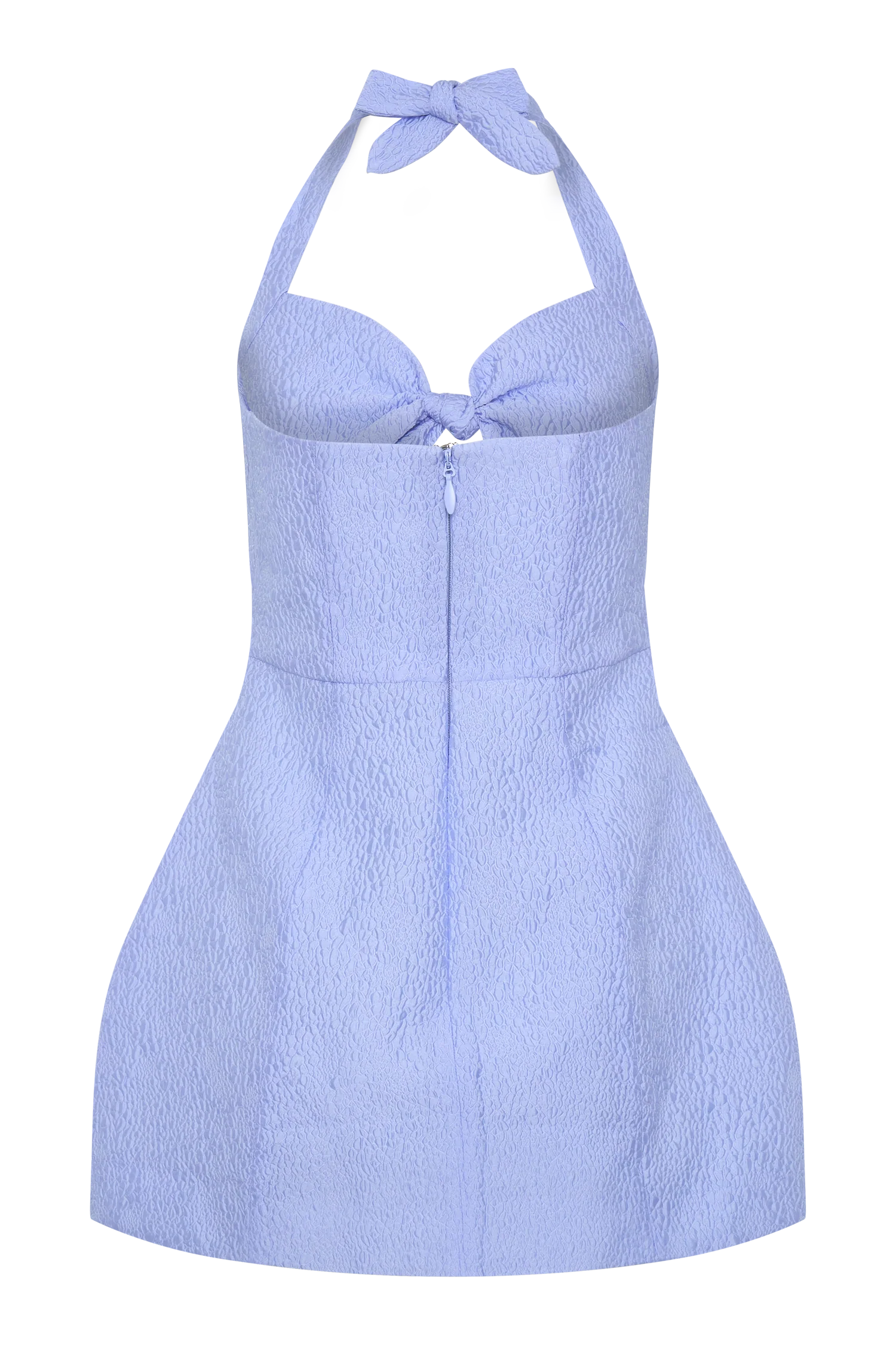 Ella Bow Detail Halter Mini Dress - Periwinkle Blue