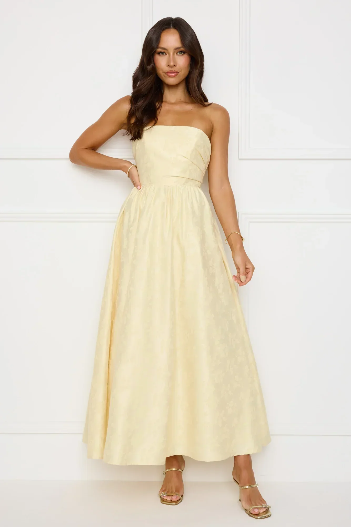 Dancing In Magic Strapless Maxi Dress