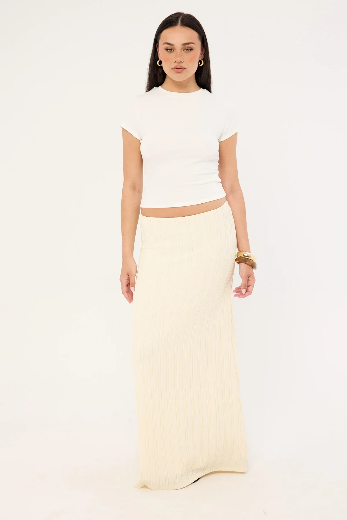 Perfect Stranger Noah Frill Maxi Skirt Butter