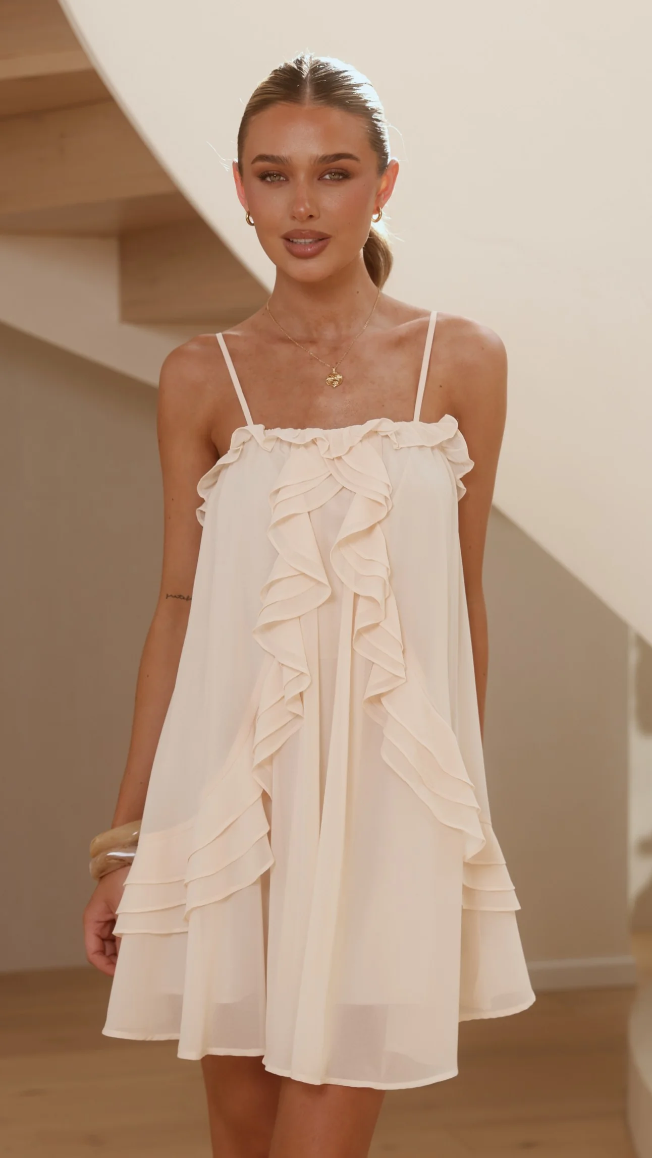 Cameron Babydoll Mini Dress - Ivory