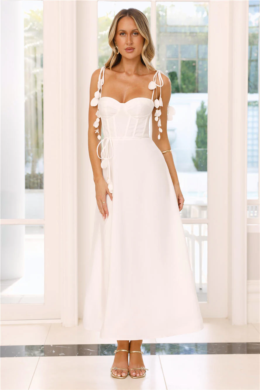 Honey Glitz Maxi Dress White