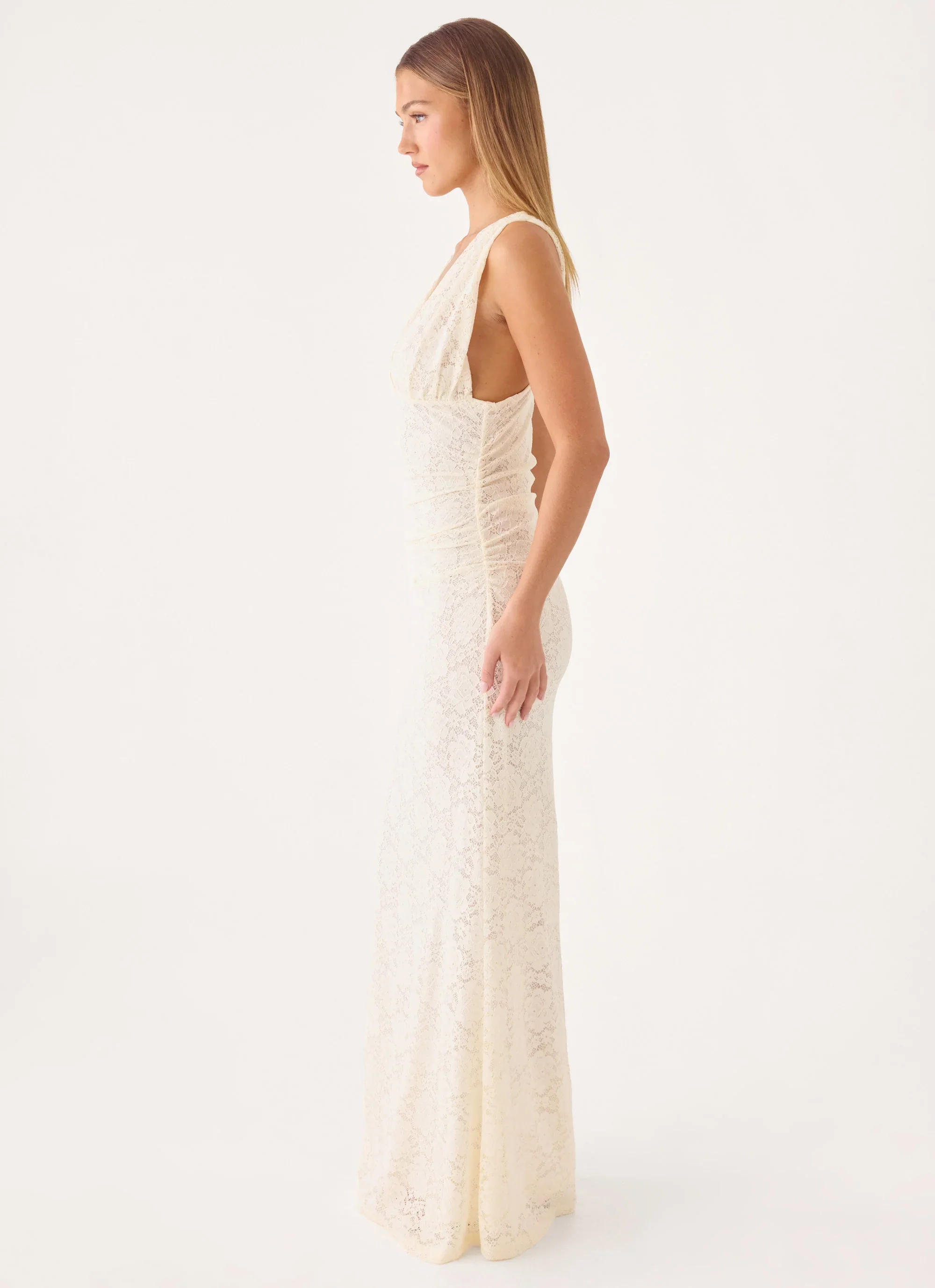 Aarin Lace Maxi Dress - Cream