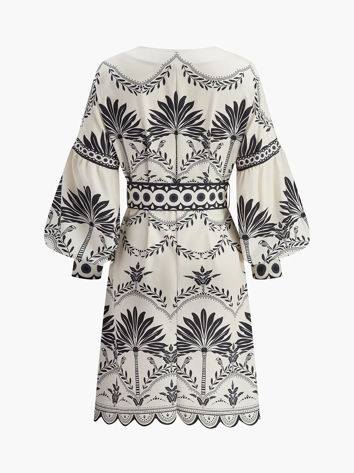 Boho Print V-Neck Belted Dress - luluinthesky