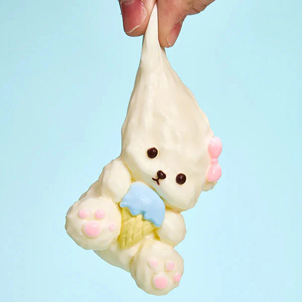 SqueezeSquad Taba Deluxe Premium Silicone Squishies® Fidget Toy - Dog w/ Ice Cream Cone