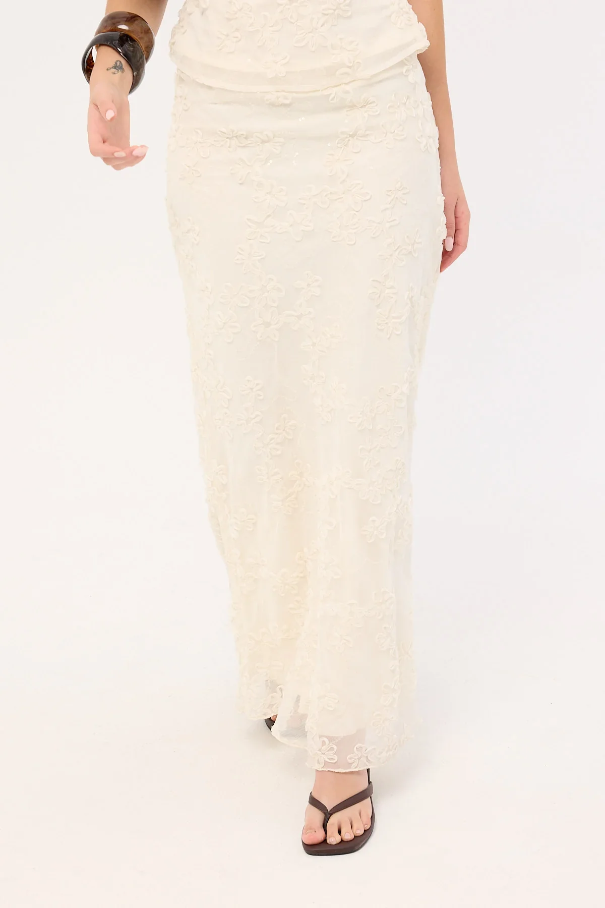 Luck & Trouble Nala Maxi Skirt Cream