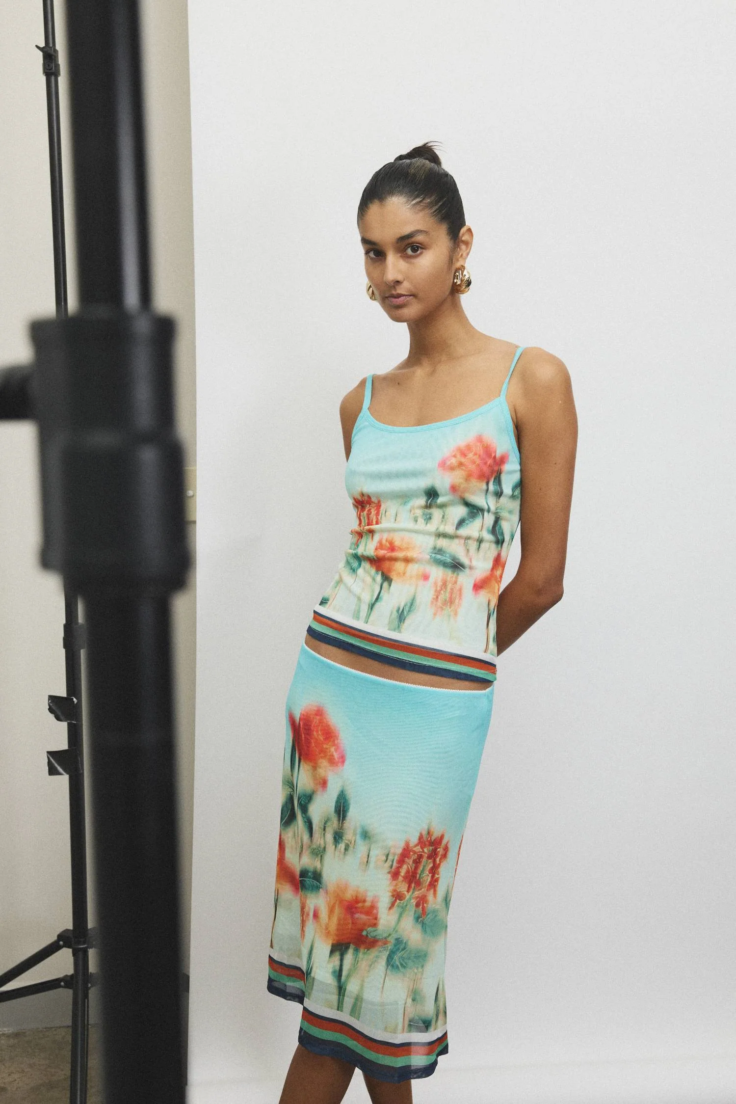 Midi Skirt | Mesh Baby Blue