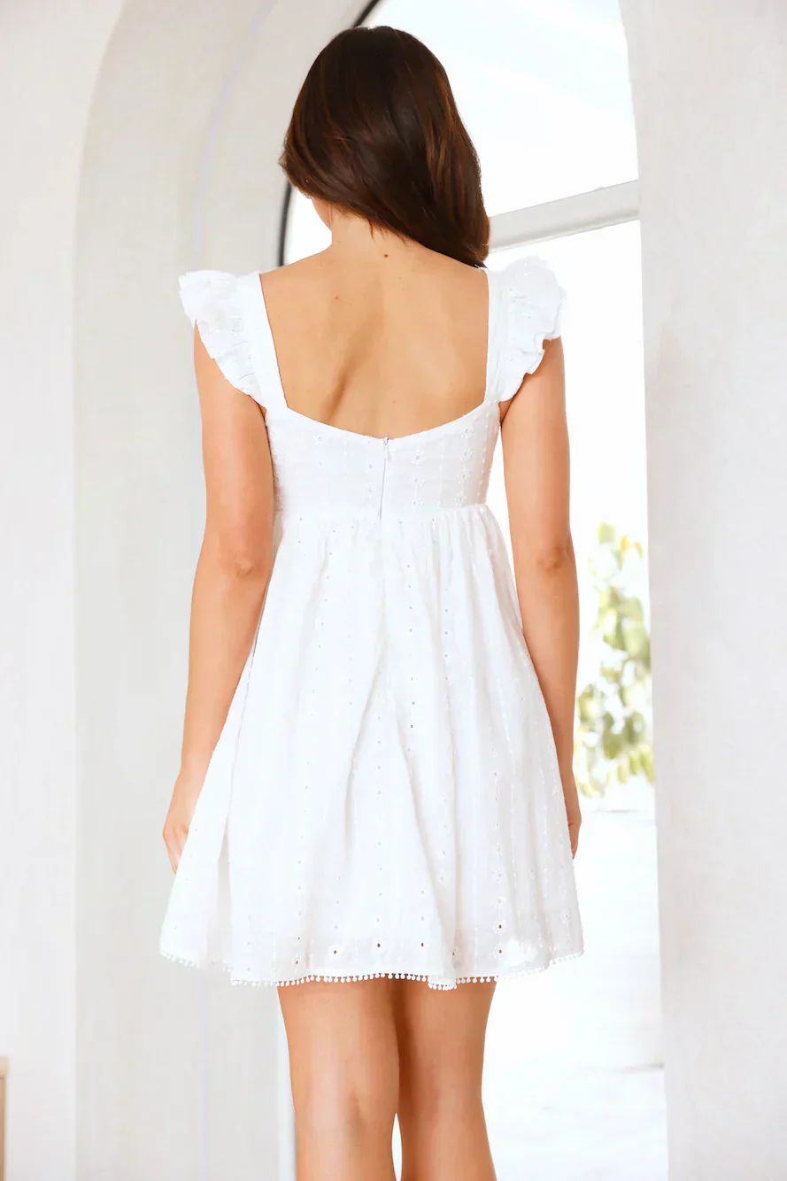 Sunlit Drift Mini Dress White - luluinthesky