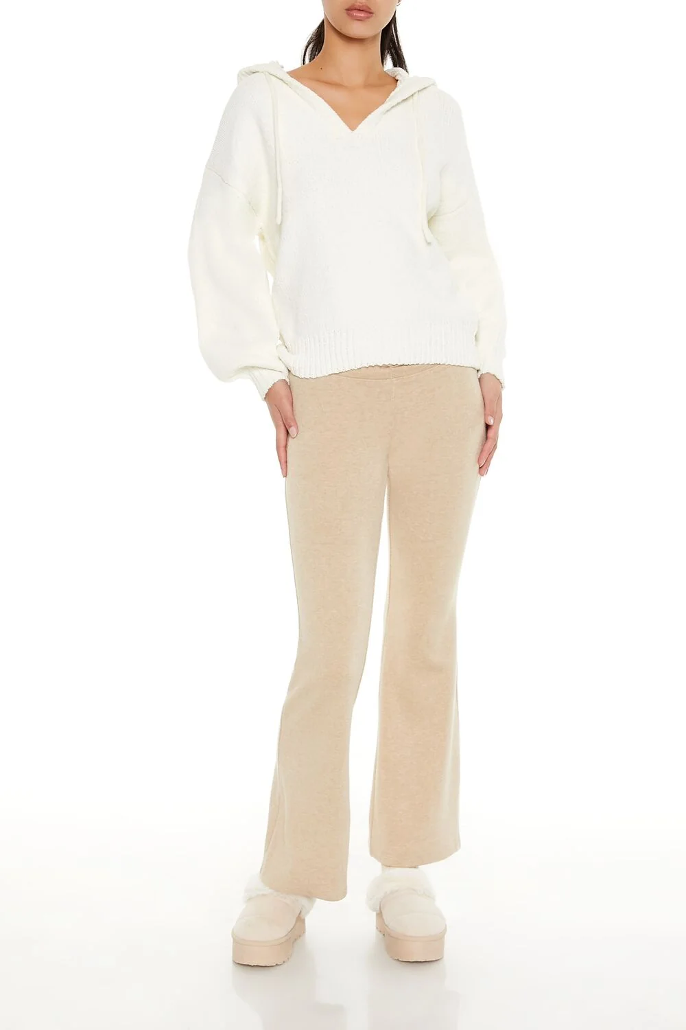Hooded Drop-Sleeve Sweater