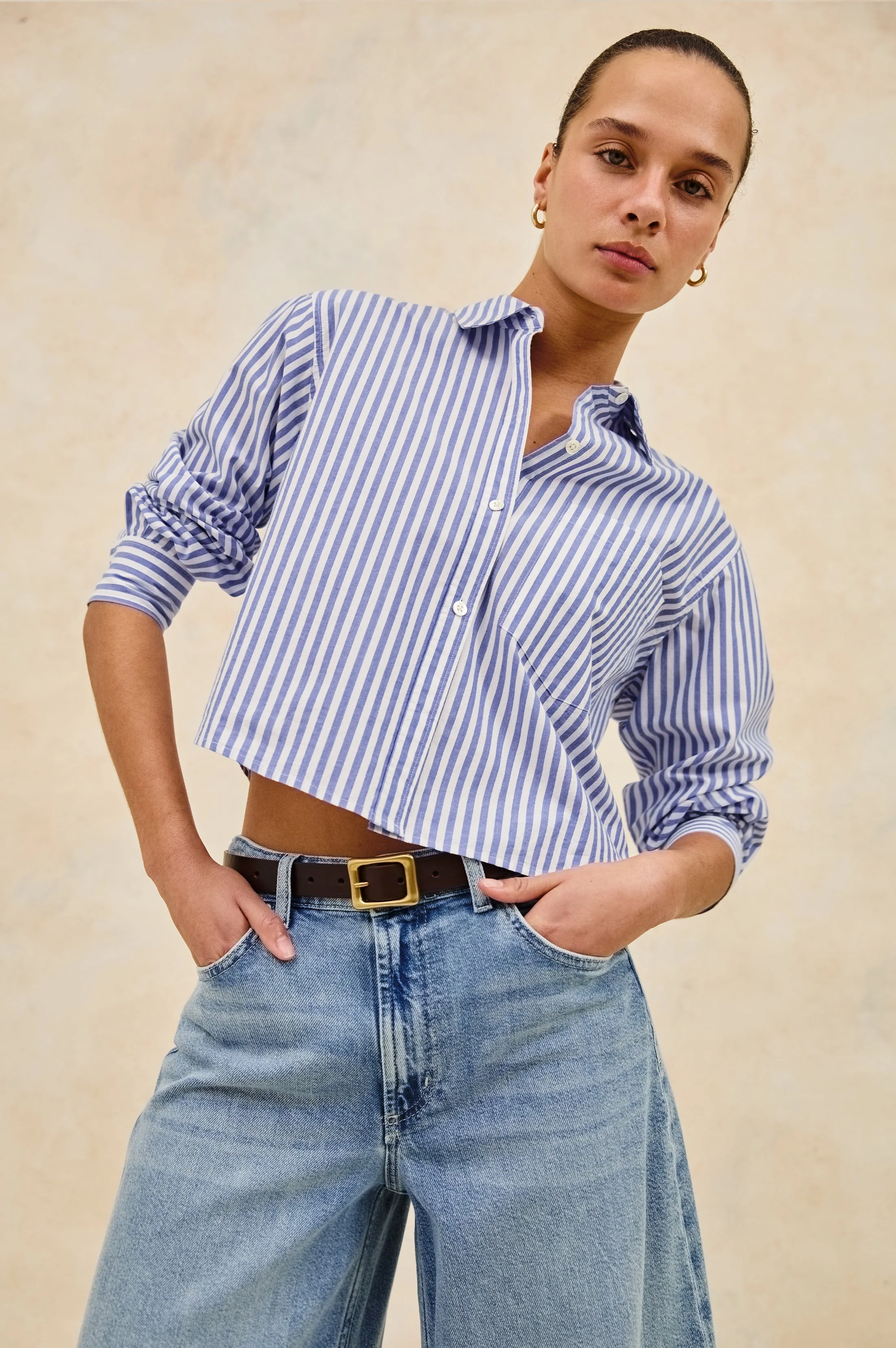 Ramy Shirt - Mariner White Stripe
