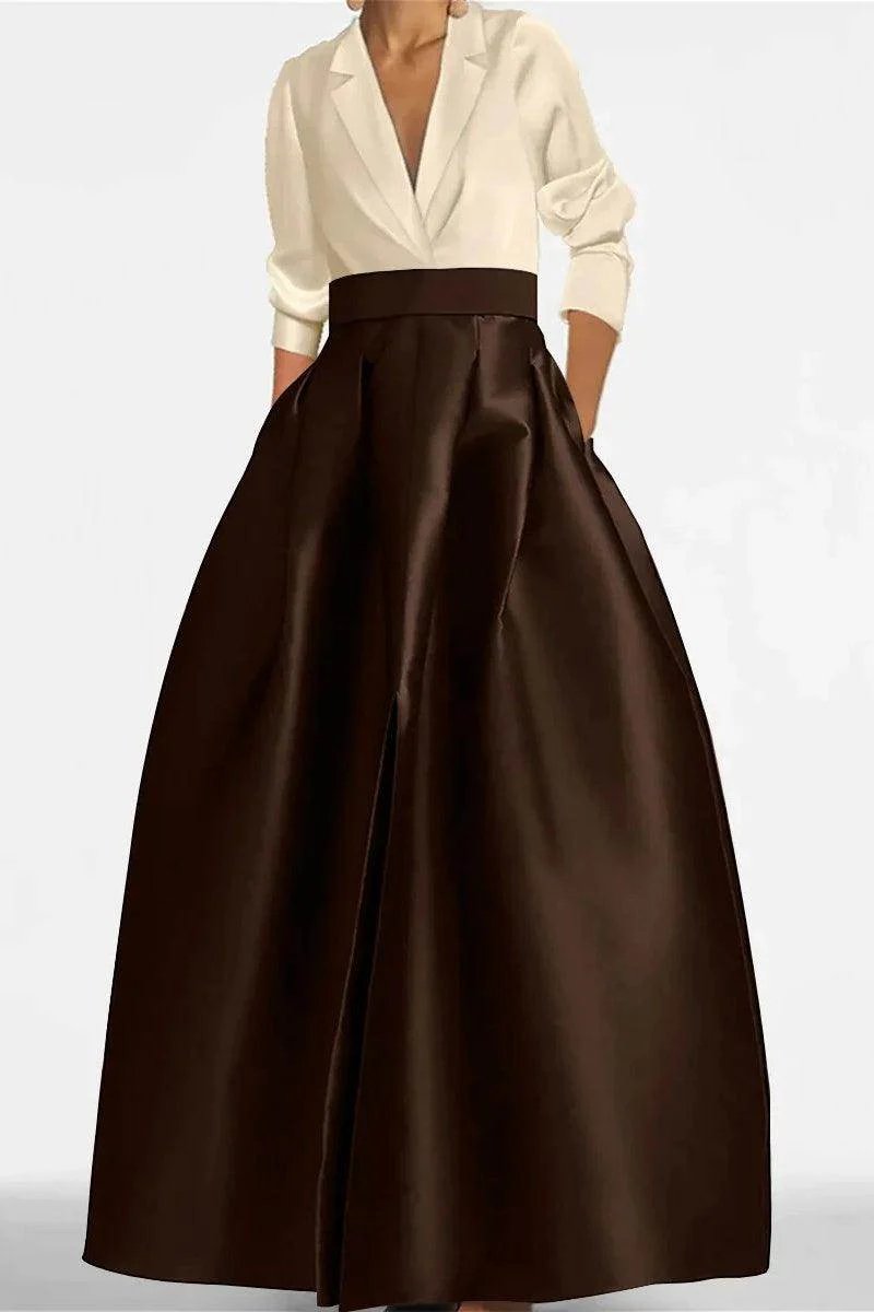 A Line Jewel Neck V-Neck Long Sleeves Mother Dresses CM0342