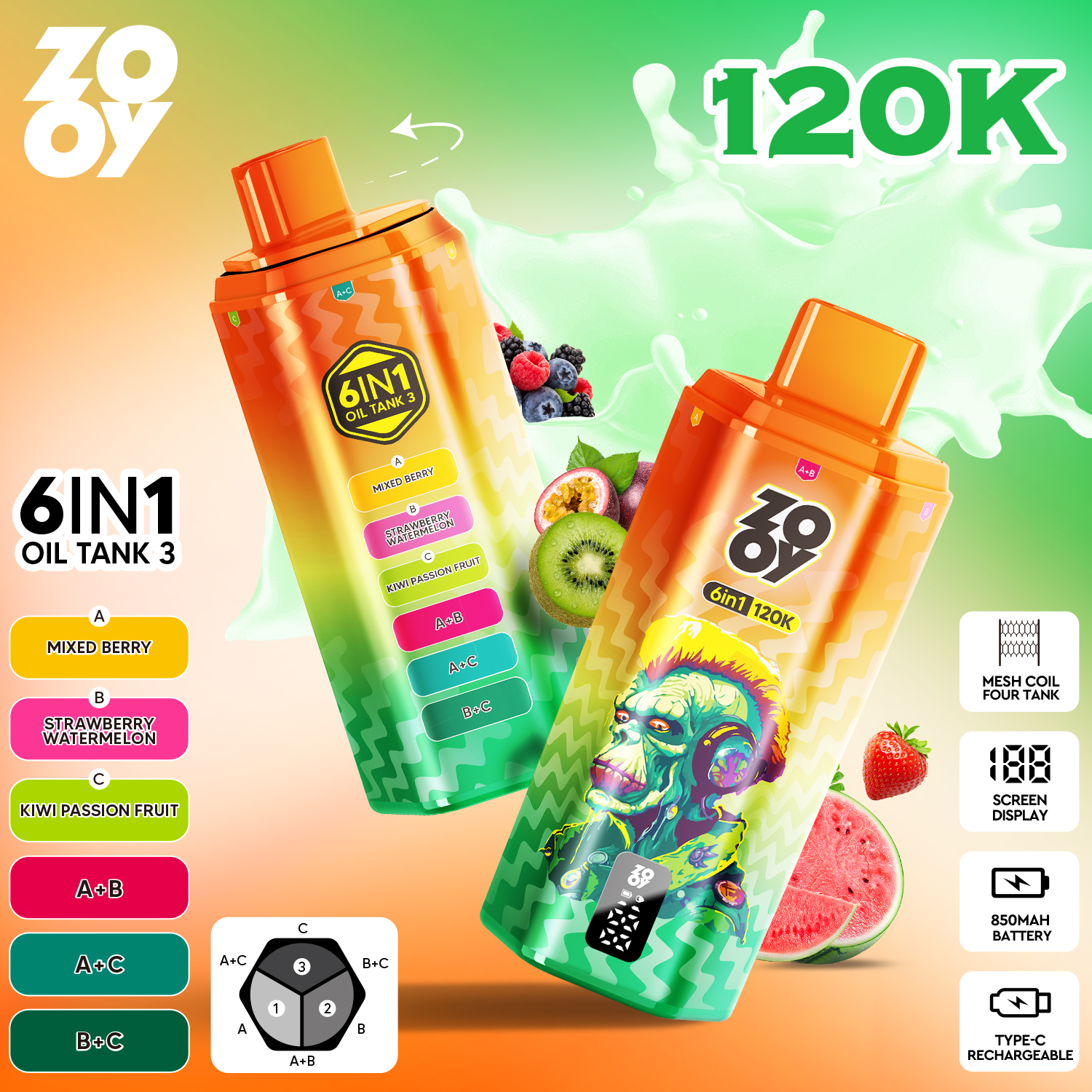 ZOOY TANK 120K 6 IN 1