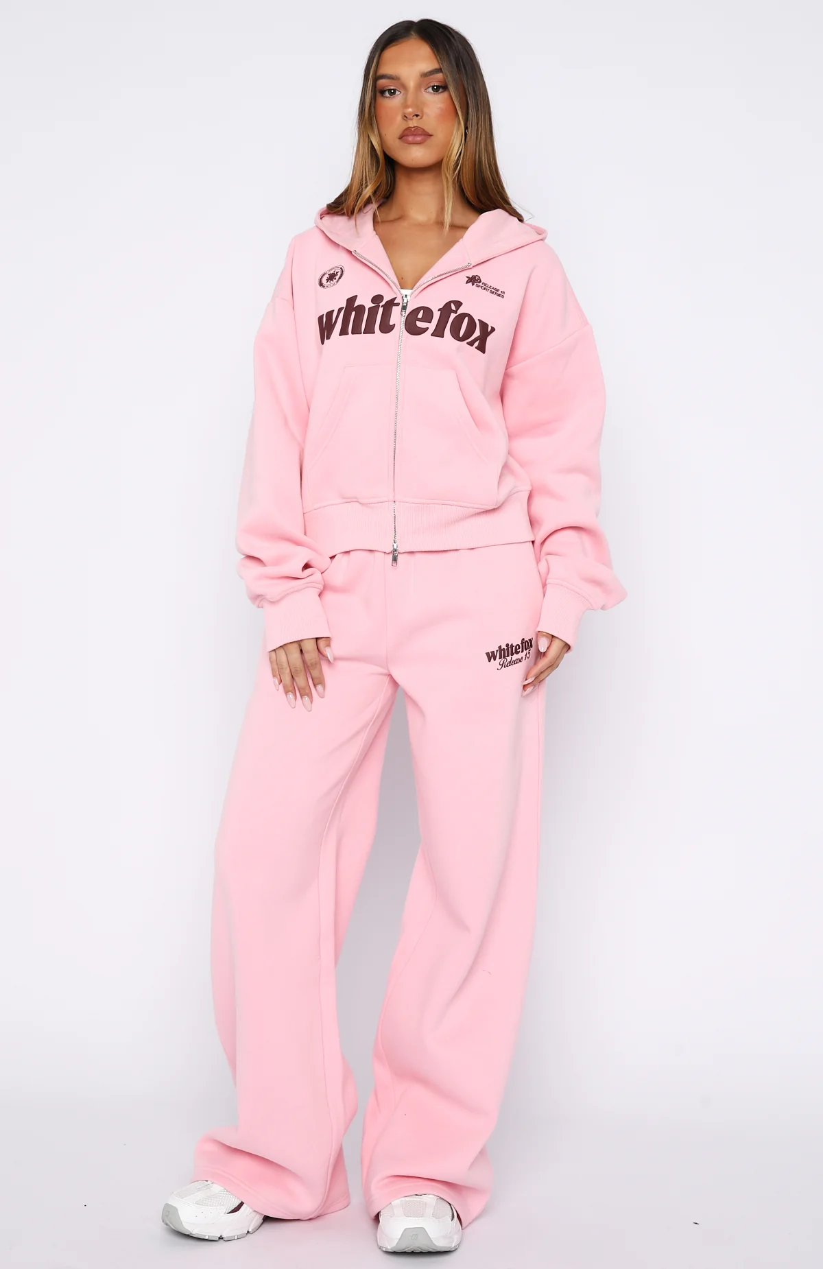 Release 15 Janie Boxy Zip Front Hoodie Pink