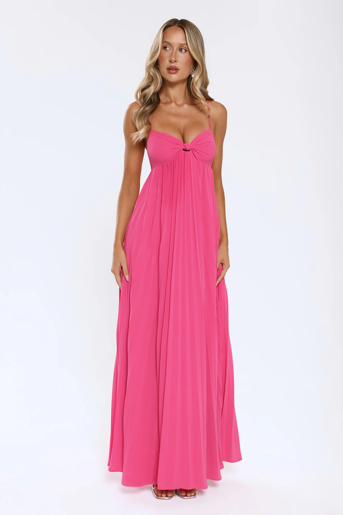 A Little Drama Strapless Maxi Dress Pink
