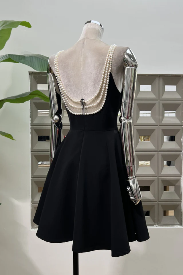 Esther Pearl Embelished Open Back Mini Dress