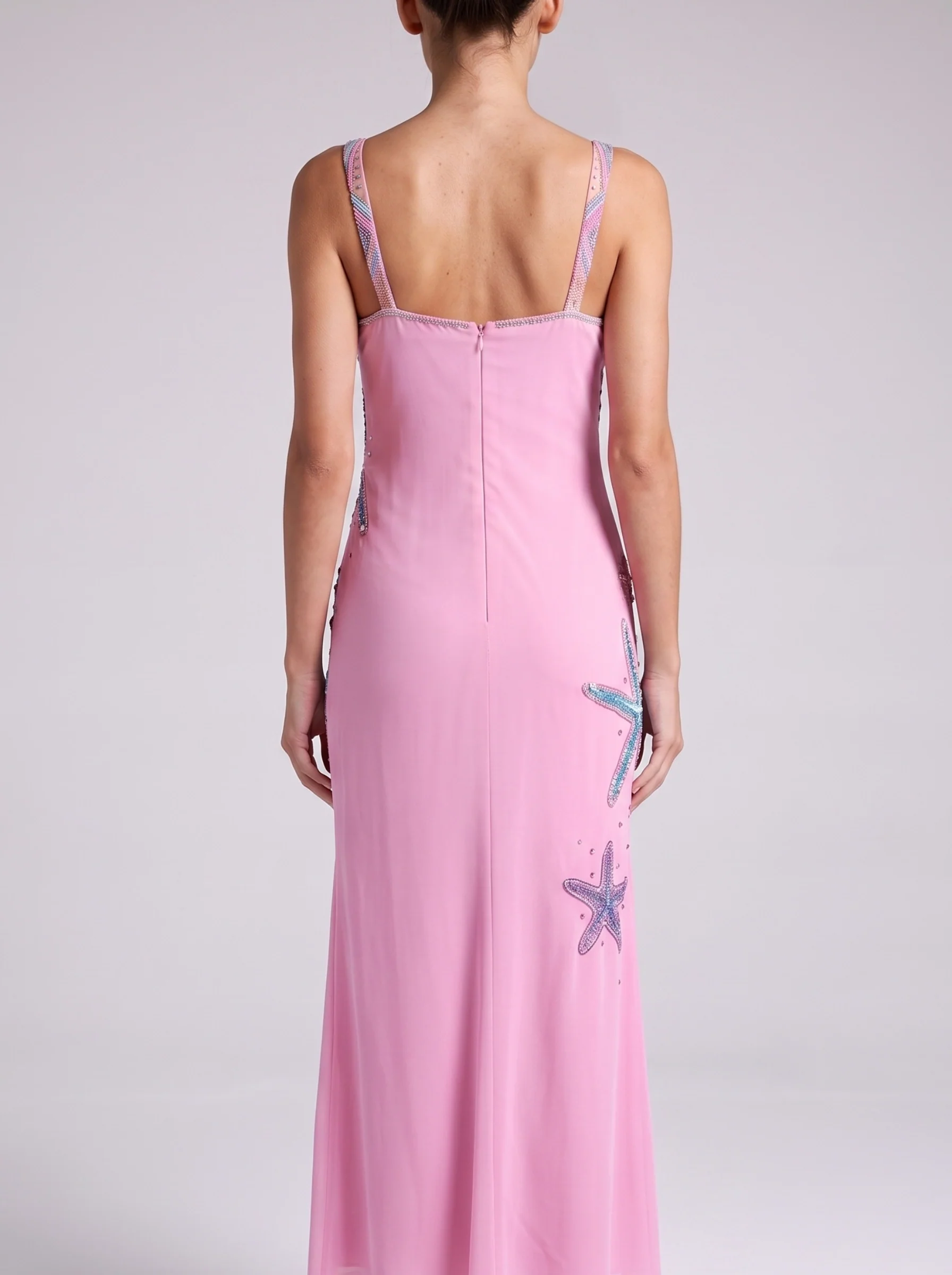 Crescent Shell Pink Long Dress