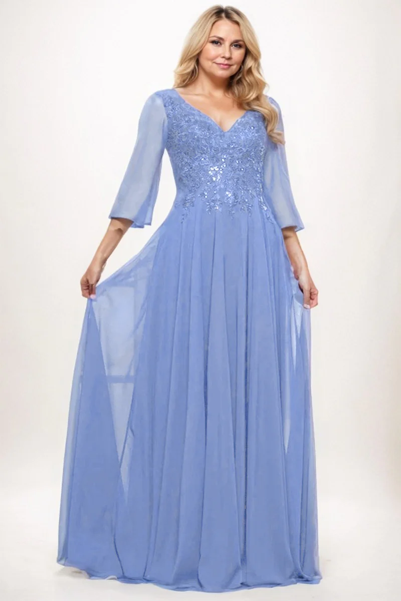 A-Line Maxi Chiffon Mother Dress CM0254