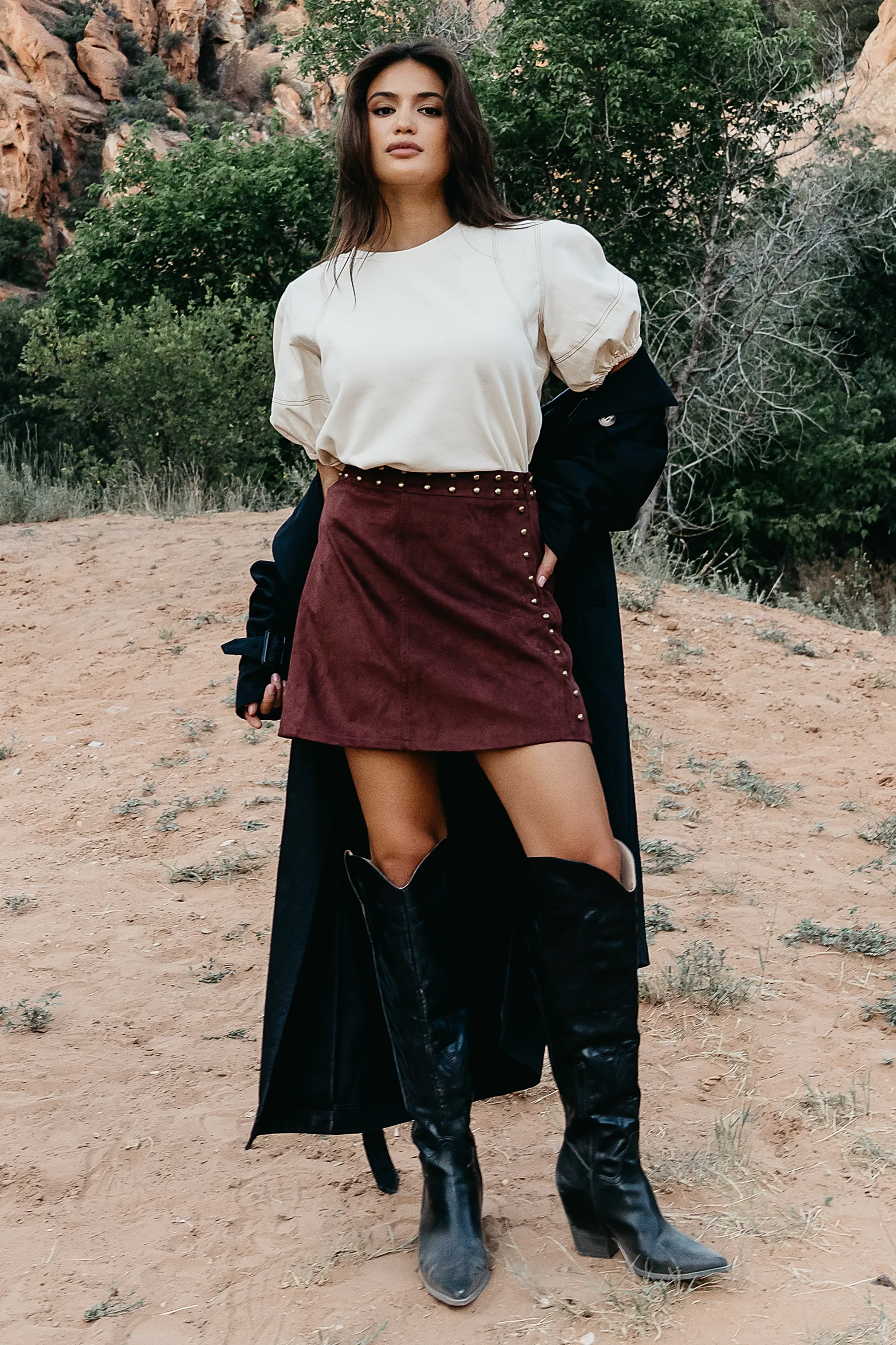 Aspen Puff Sleeve Top in Ecru