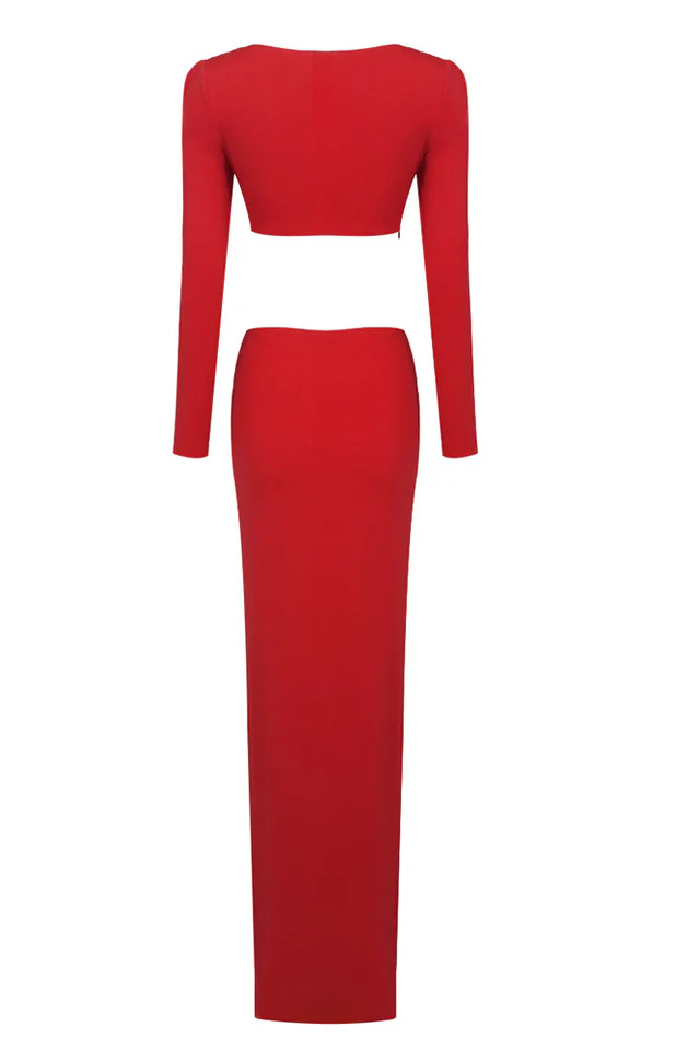 Rose High Split Maxi Dress