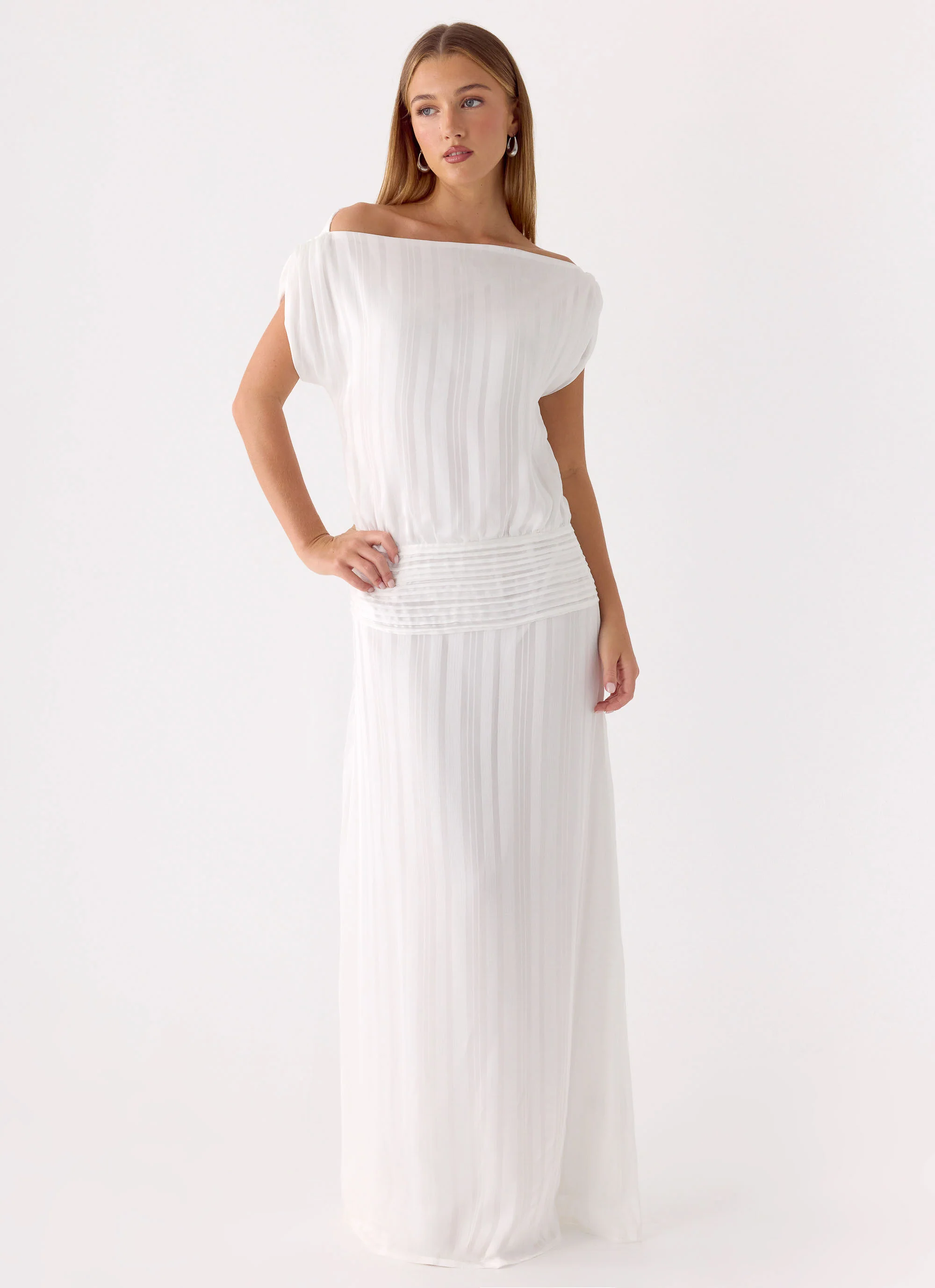 Rexi One Shoulder Maxi Dress - White