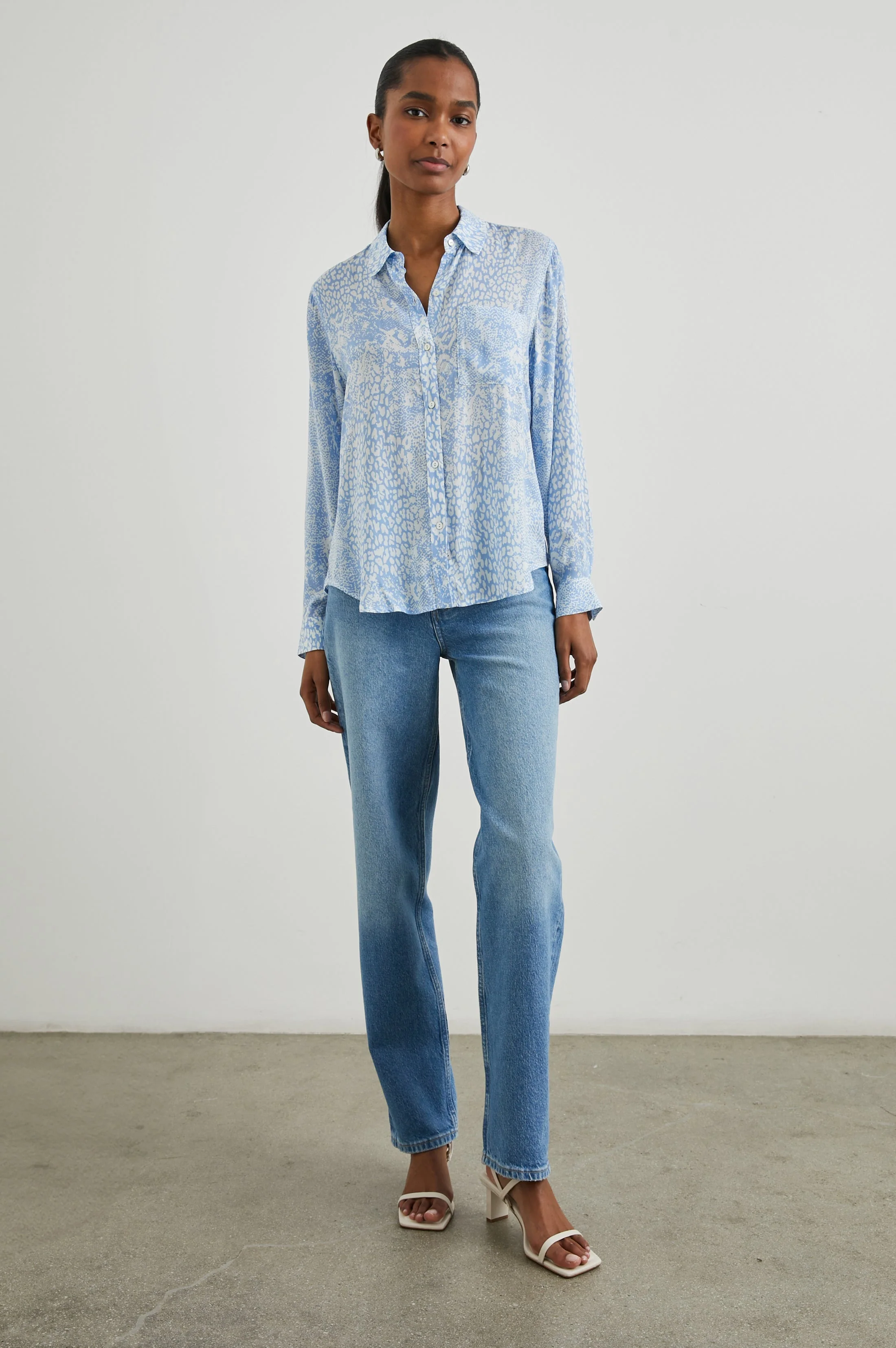 Josephine Shirt - Aqua Mixed Animals