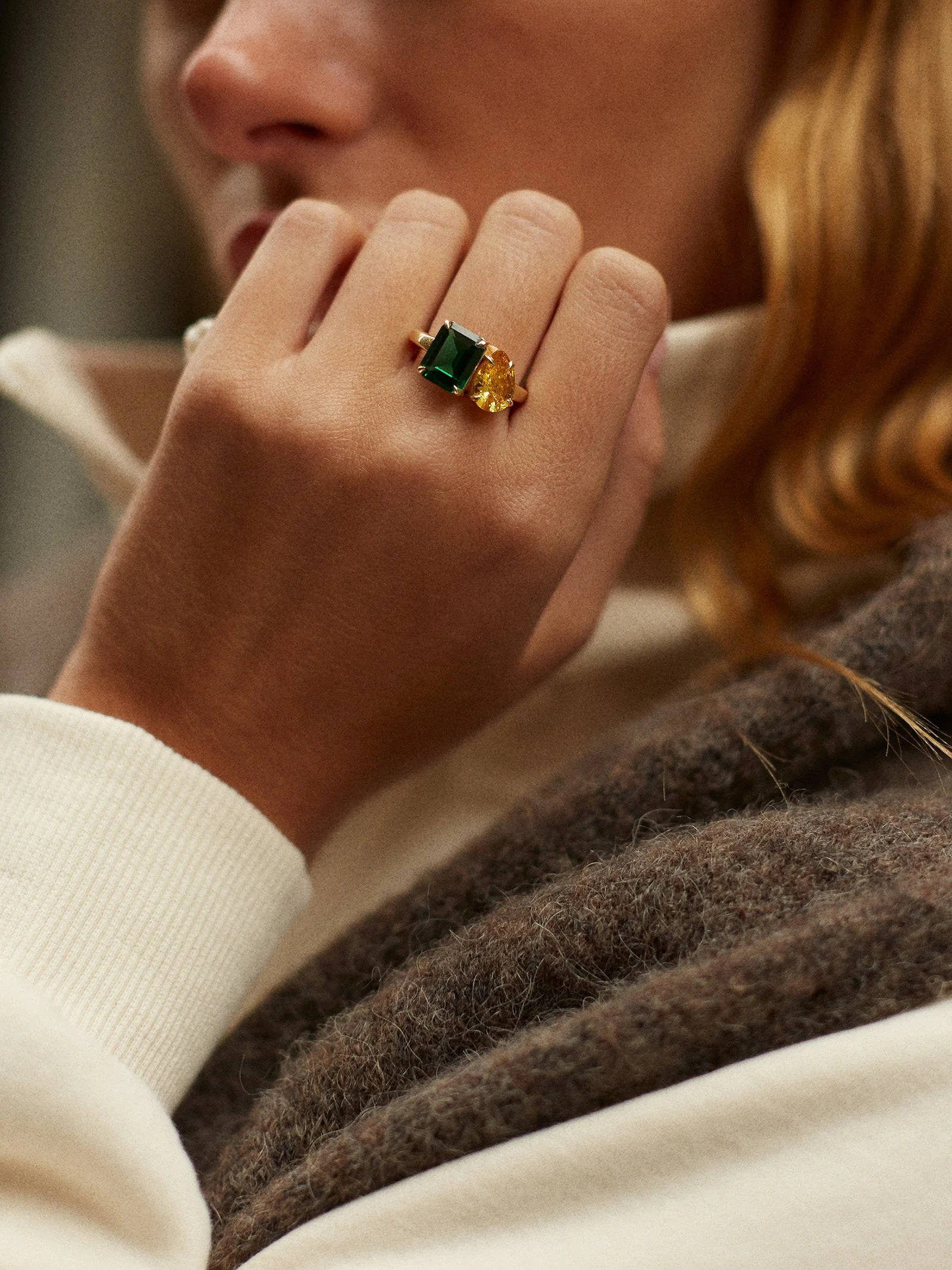 Toi et Moi Custom Birthstone Ring - Gold 7