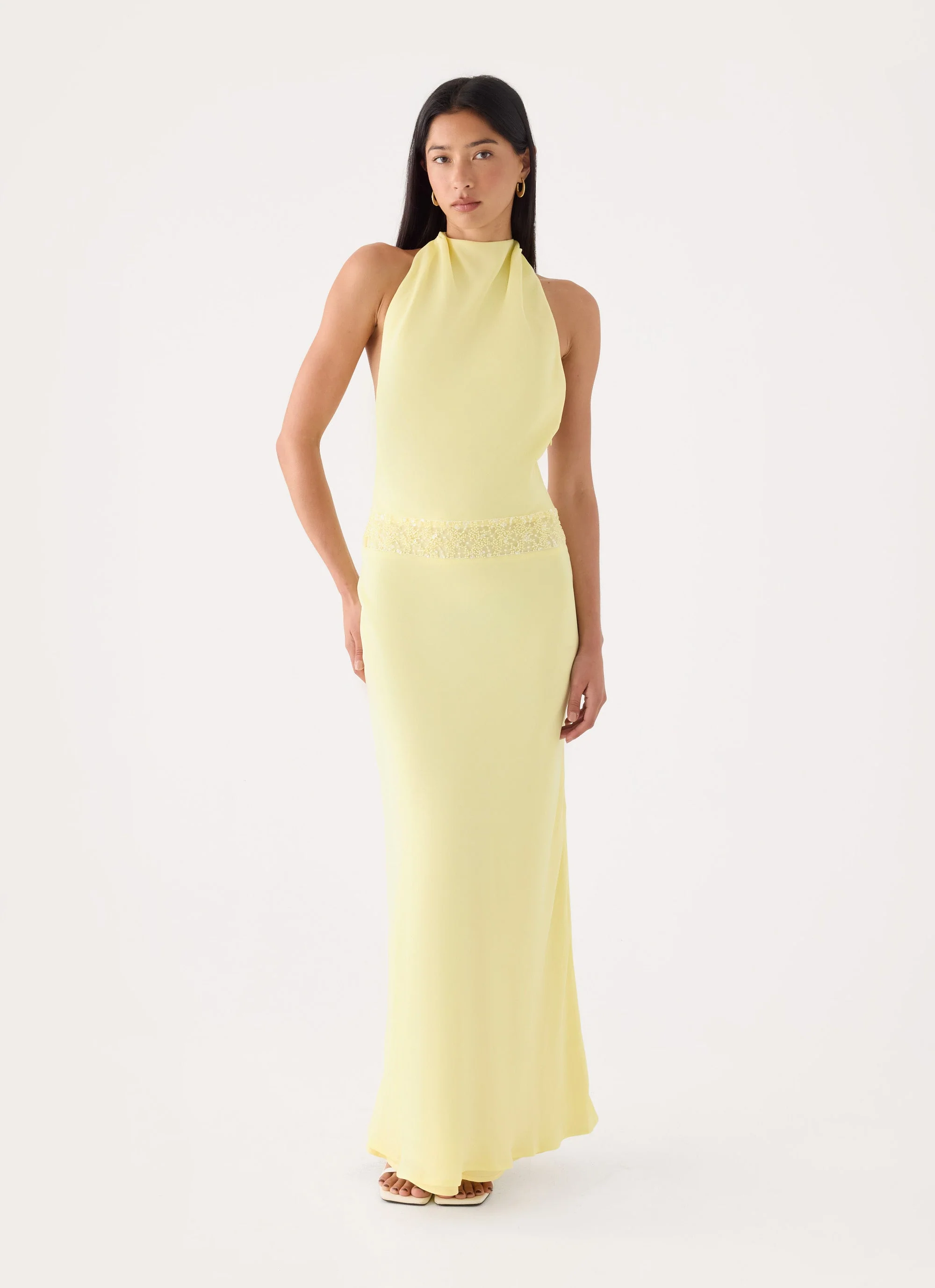 Oria Halter Maxi Dress - Yellow