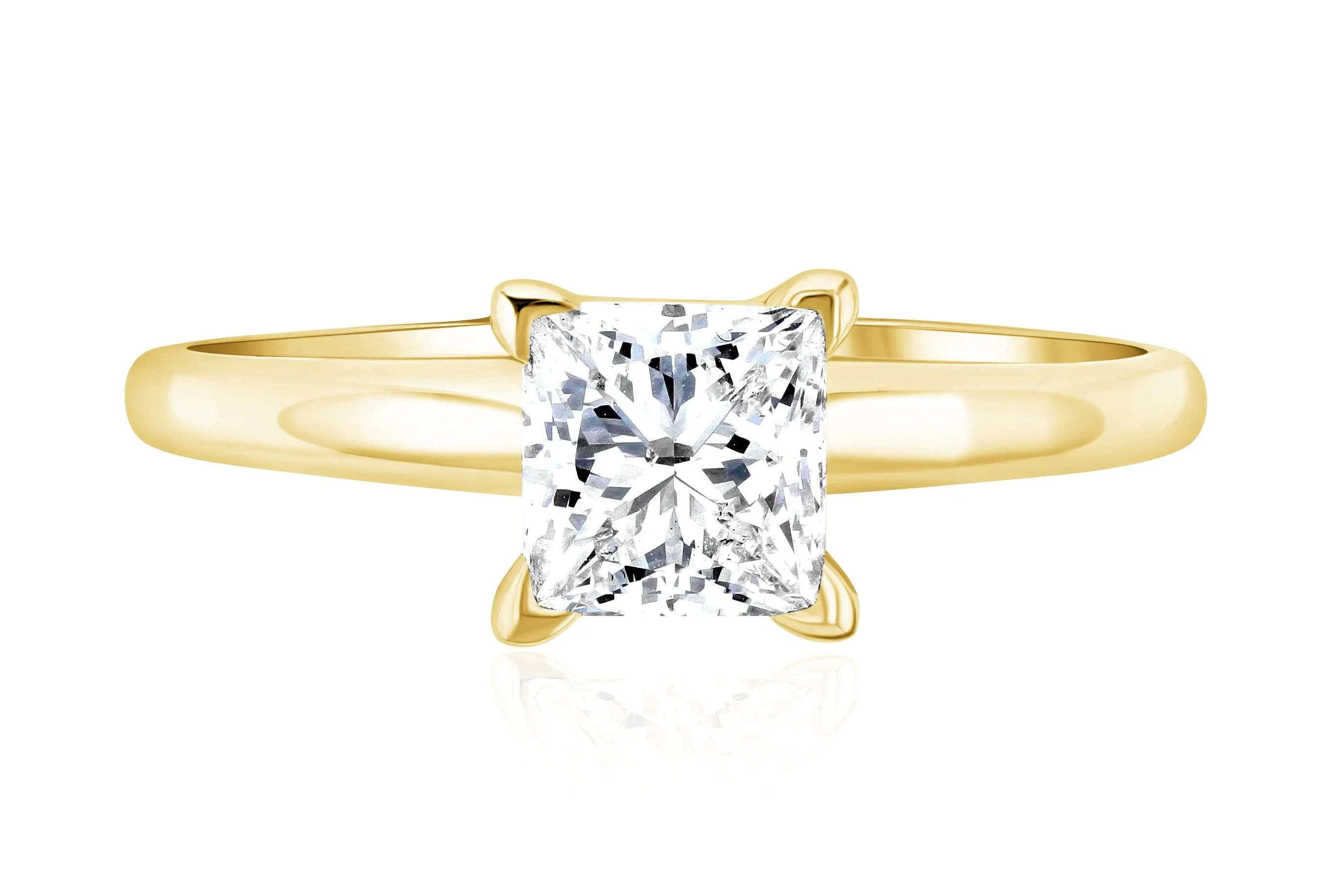 Princess Cut Diamond Solitaire Engagement Ring L3026 - lemrro