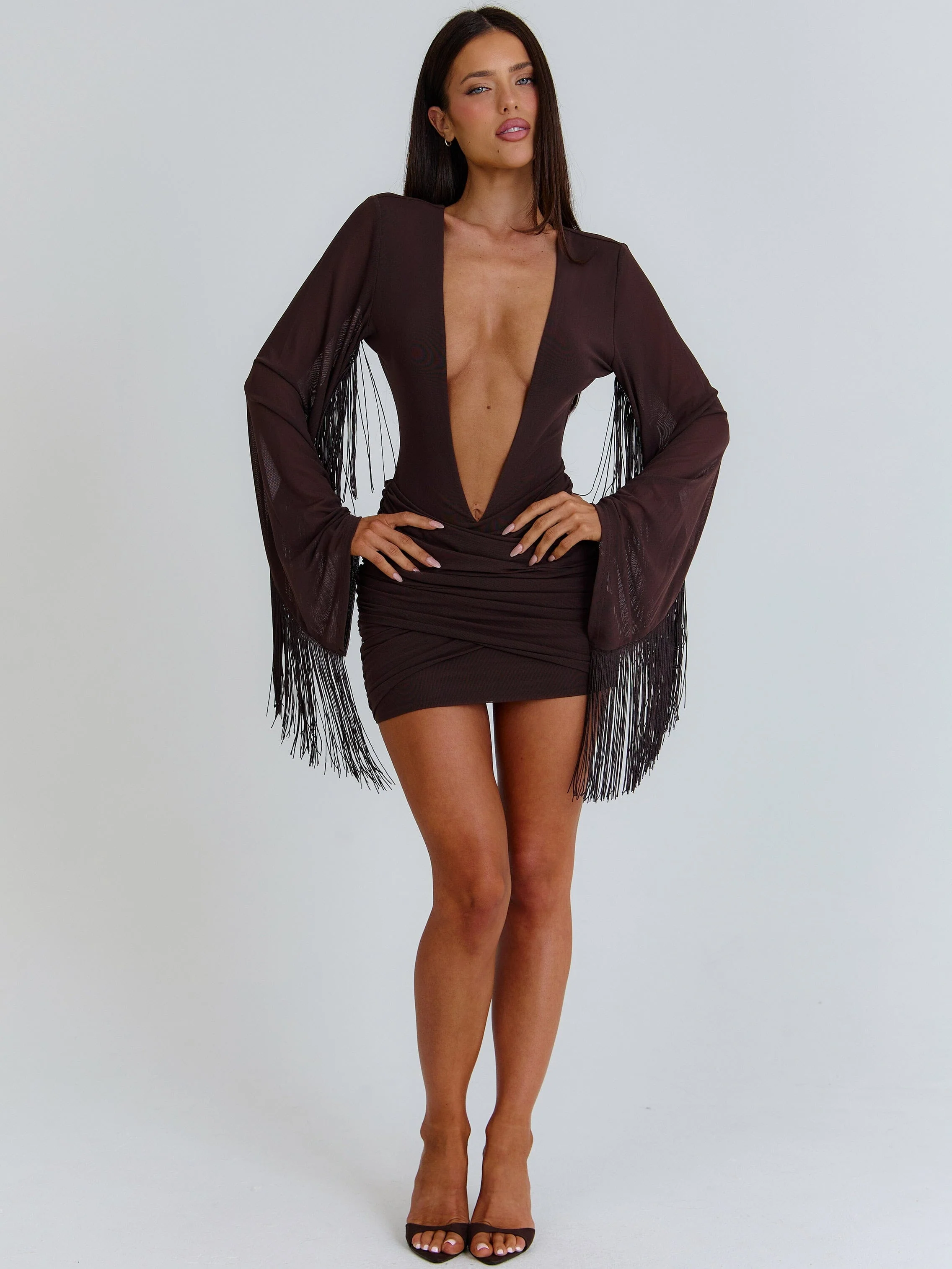 ALLISSON MINI DRESS CHOCOLATE BROWN