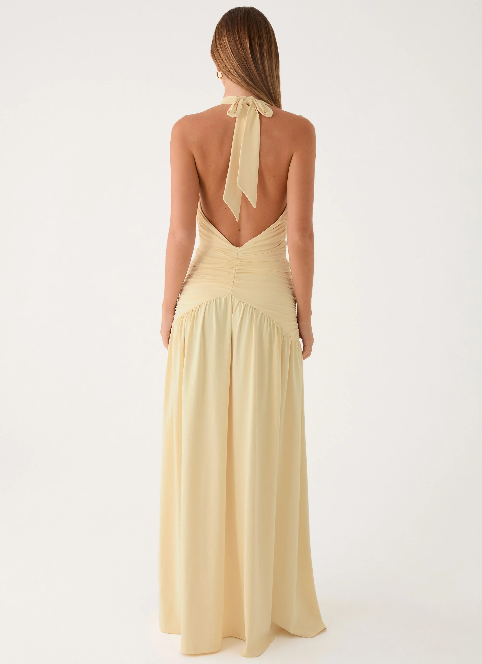 Makena Halter Maxi Dress - Yellow - luluinthesky