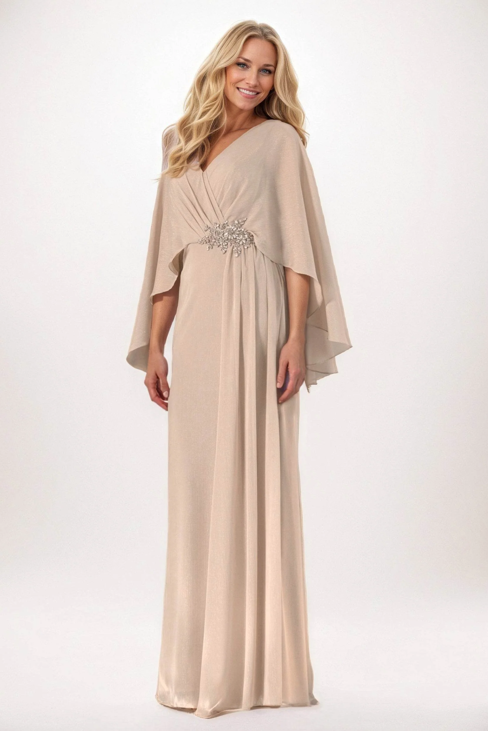 Sheath-Column Maxi Chiffon Mother of the Bride Dresses CM0389