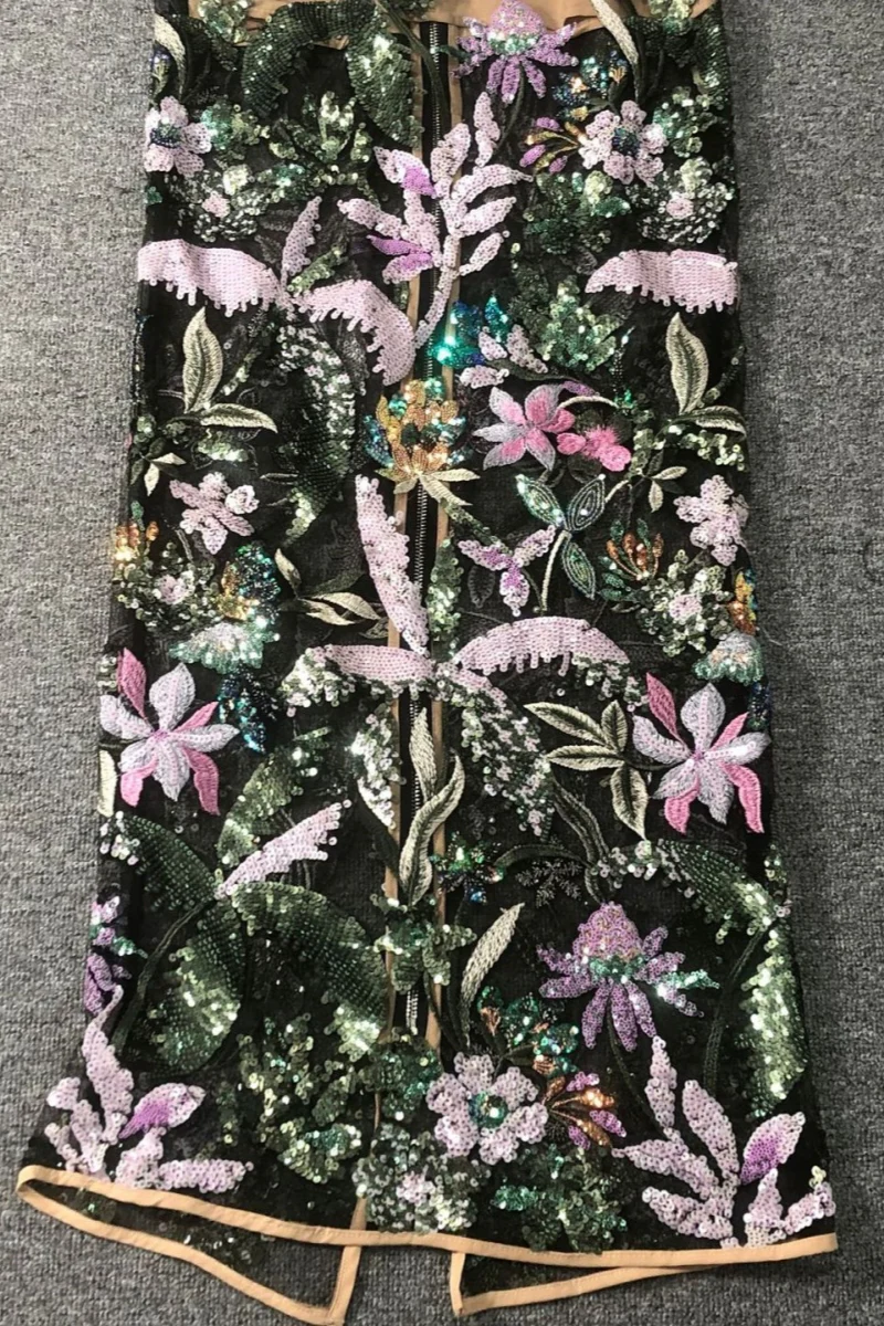 Charkd Lace Embroidered Flower Maxi Dress